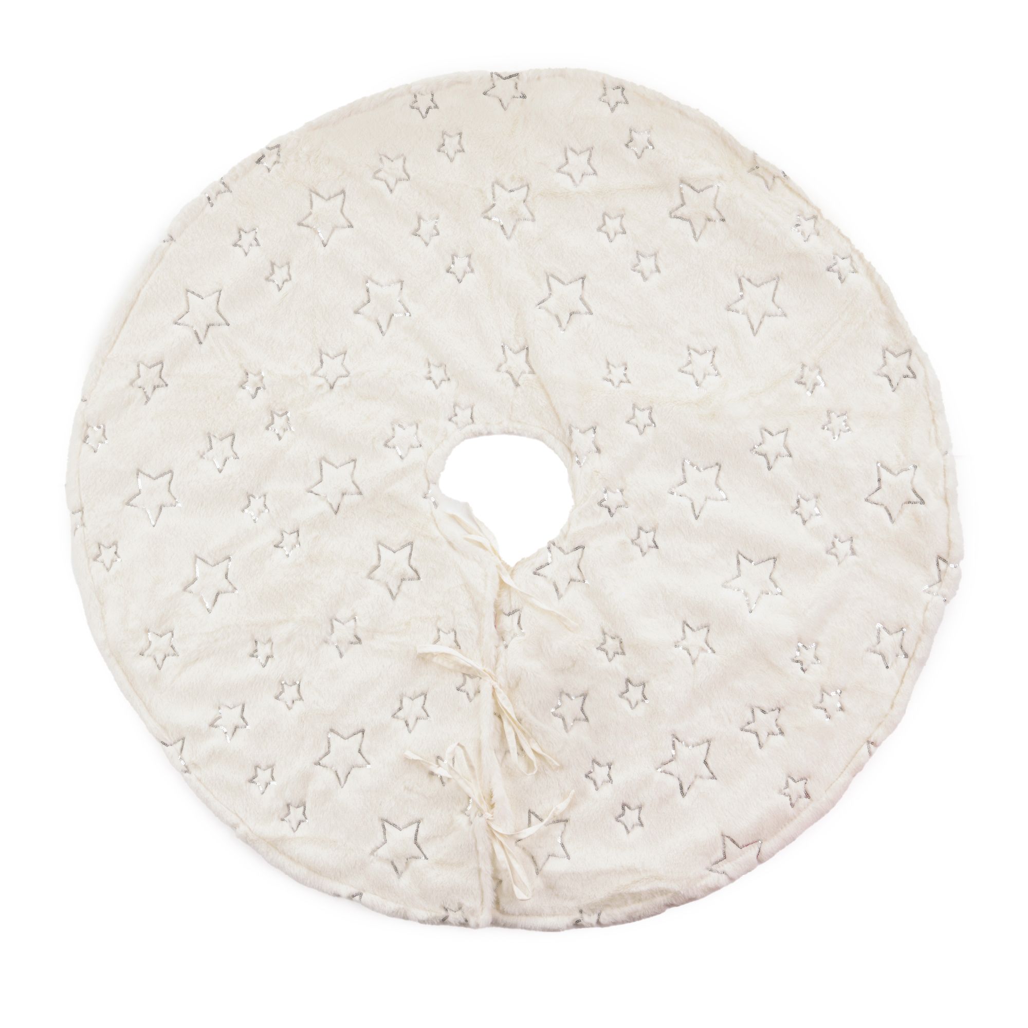 MONT CHALET Christbaumdecke Pailletten-Sterne Fellimitat waschbar, Ø ca. 95cm