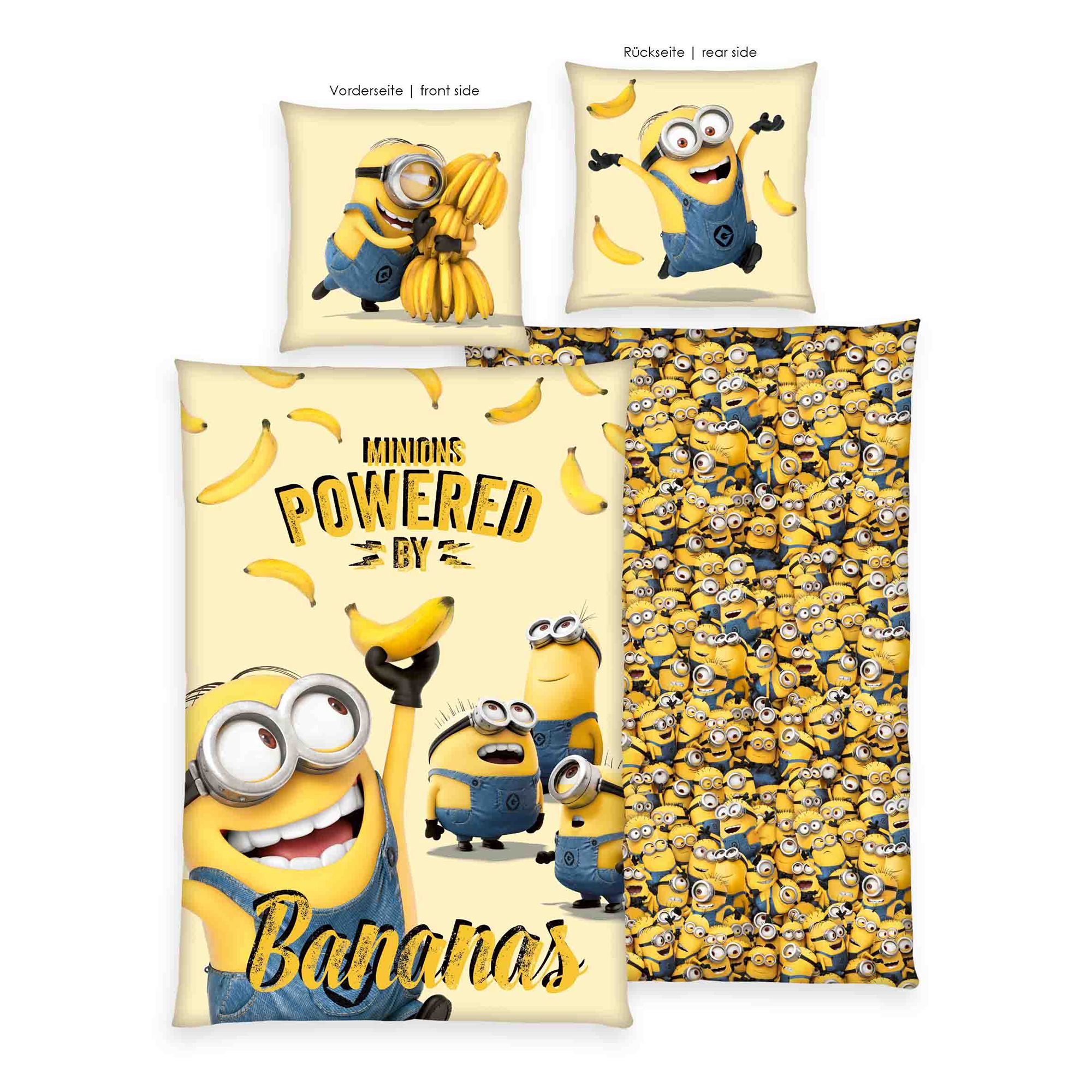 MINIONS Wendebettwäsche powered by Bananas Baumwoll Renforcé Einzelbett, 2tlg.