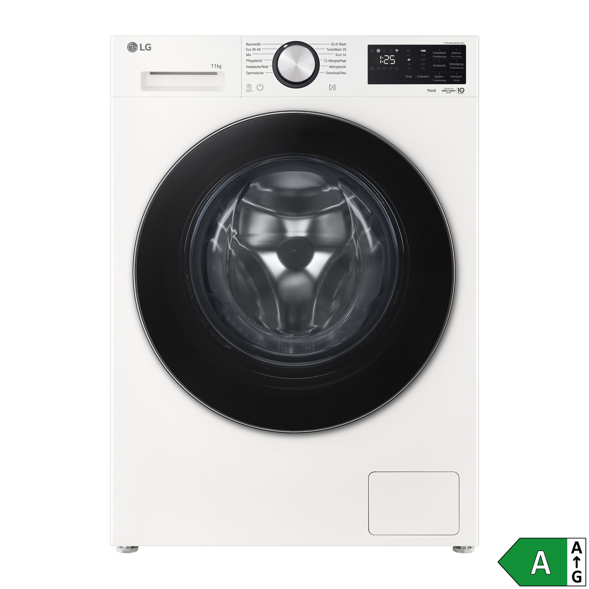 LG Waschmaschine 11 kg EEK A - 40% Steam-Funktion App steuerbar, Energieeffizienzklasse A