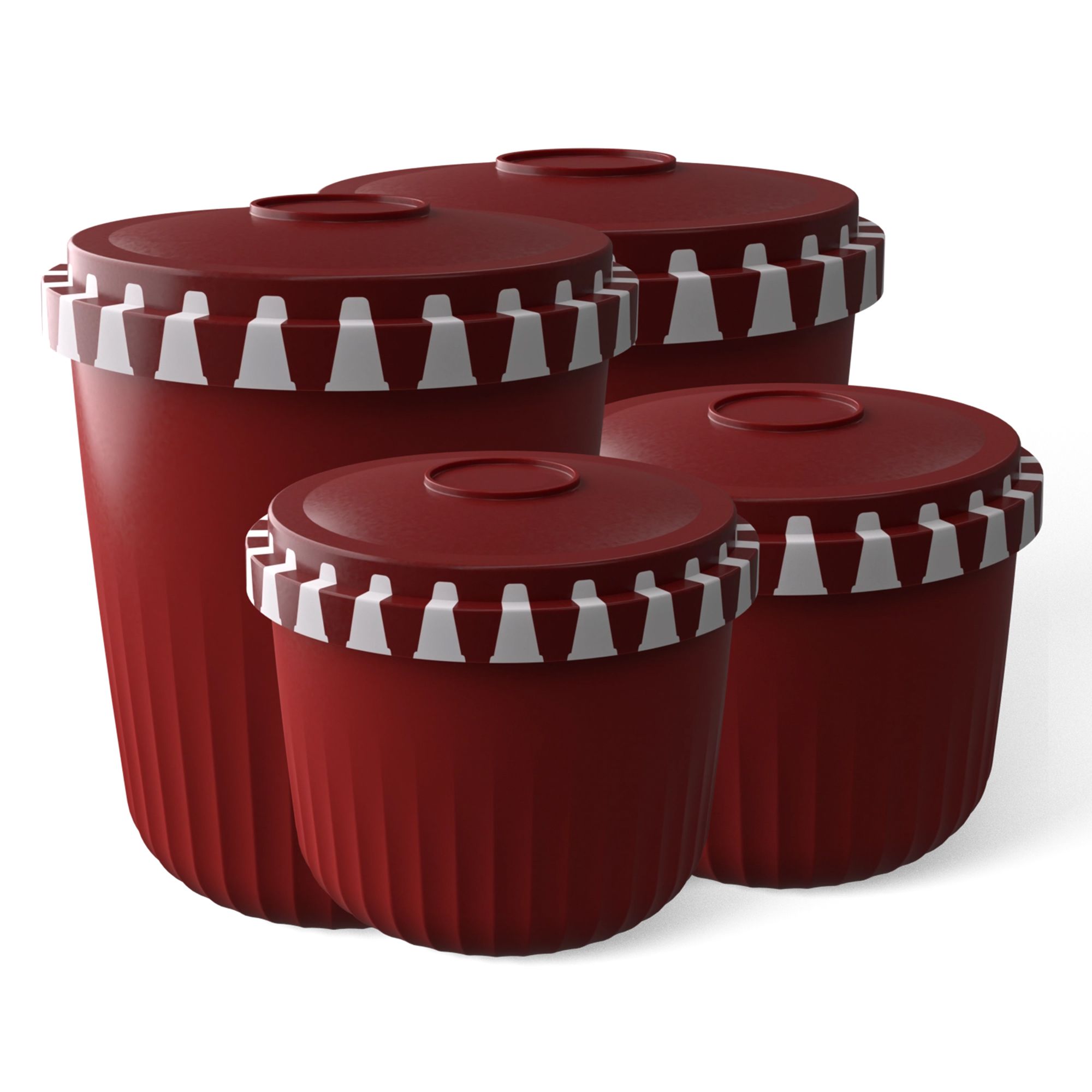 KOCHBLUME® 4 Snackboxen, 2x350ml und 2x 500ml inkl. 4 Ein-Klick-Deckel 125mm/89mm