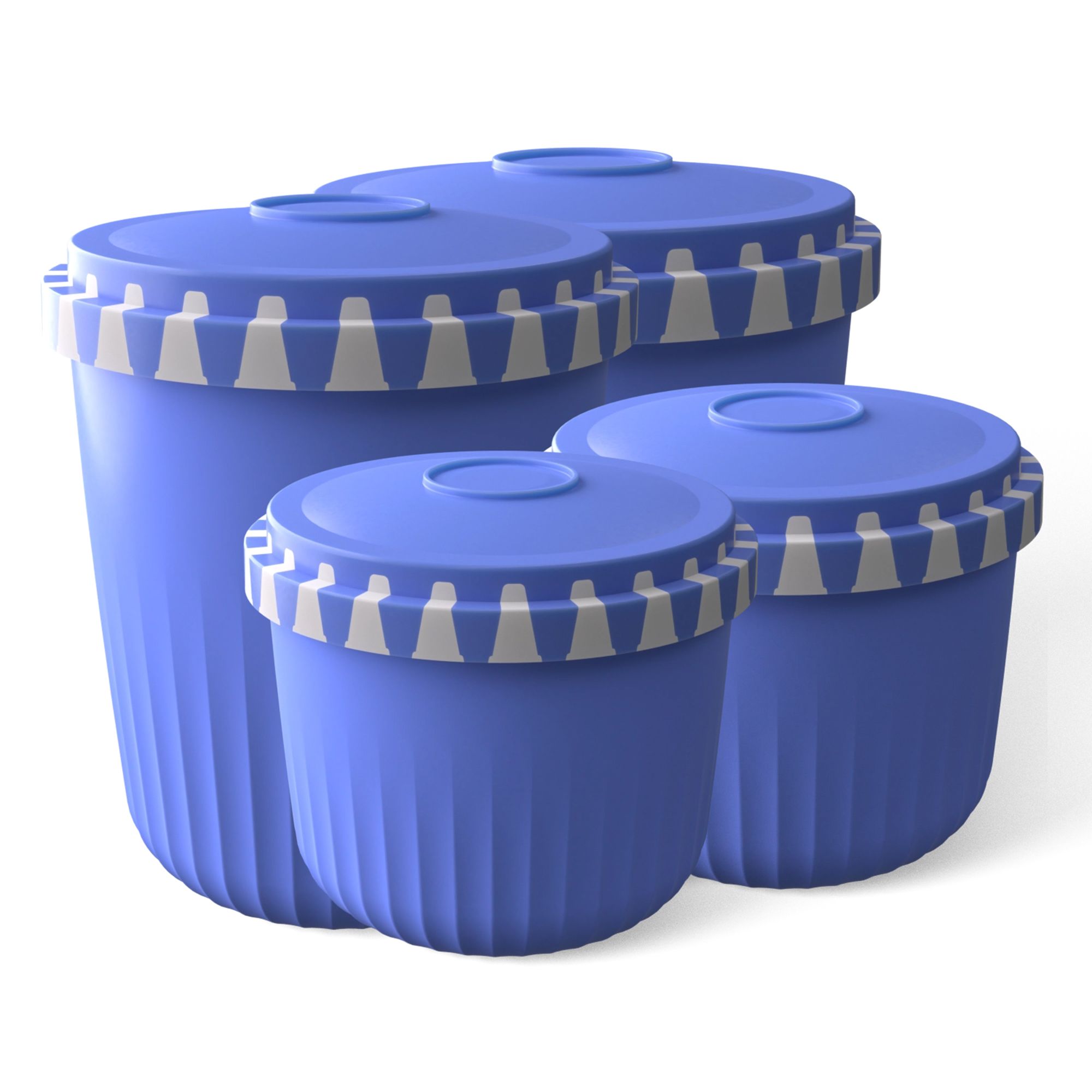KOCHBLUME® 4 Snackboxen, 2x350ml und 2x 500ml inkl. 4 Ein-Klick-Deckel 125mm/89mm