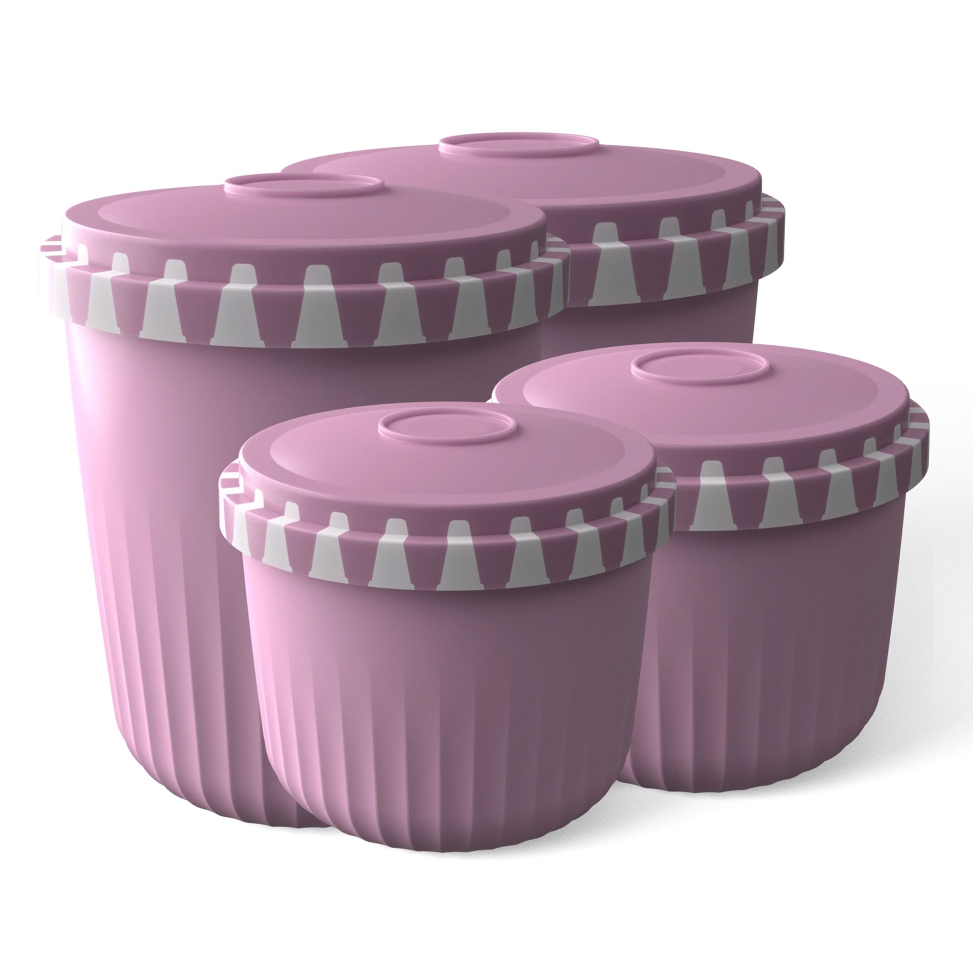 KOCHBLUME® 4 Snackboxen, 2x350ml und 2x 500ml inkl. 4 Ein-Klick-Deckel 125mm/89mm
