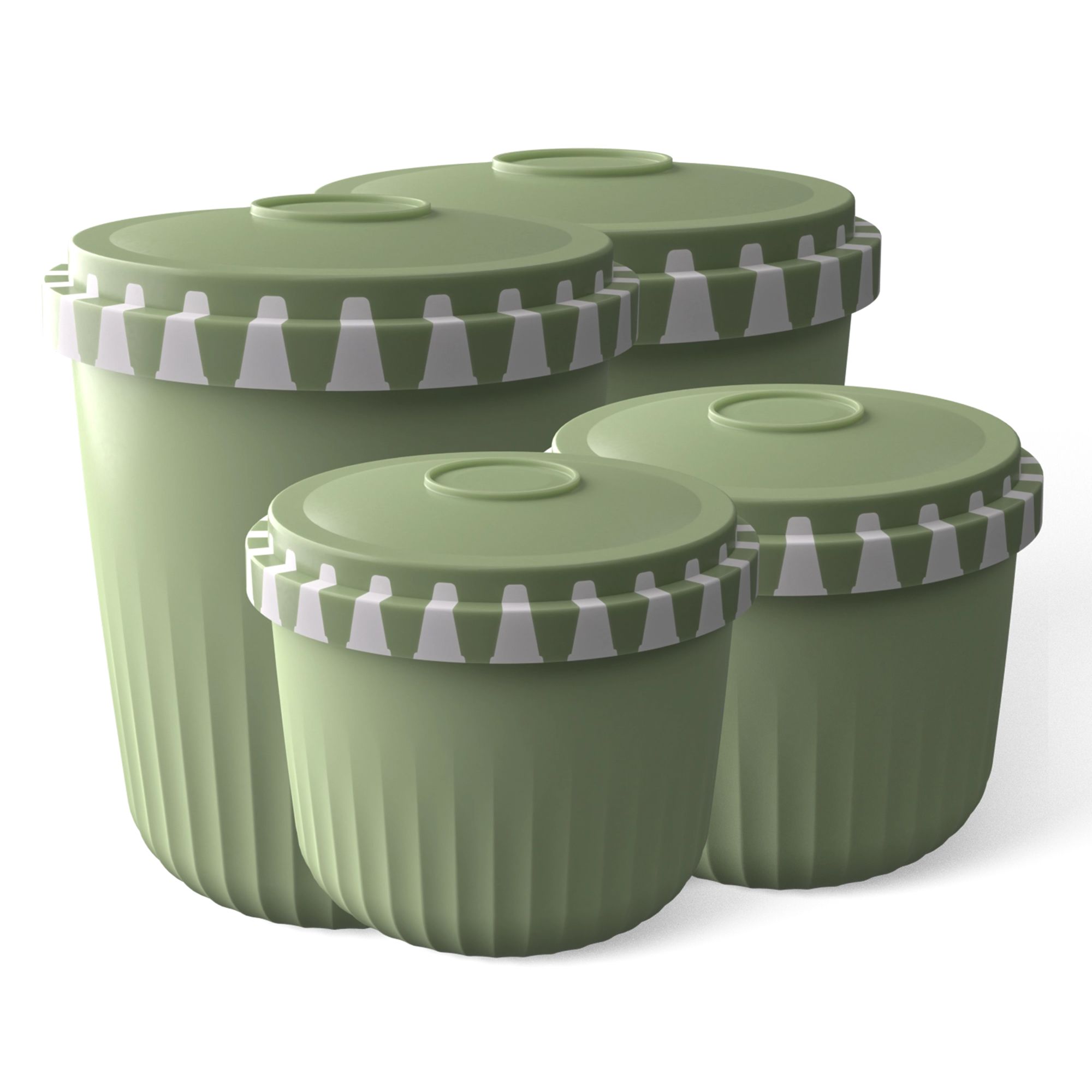 KOCHBLUME® 4 Snackboxen, 2x350ml und 2x 500ml inkl. 4 Ein-Klick-Deckel 125mm/89mm
