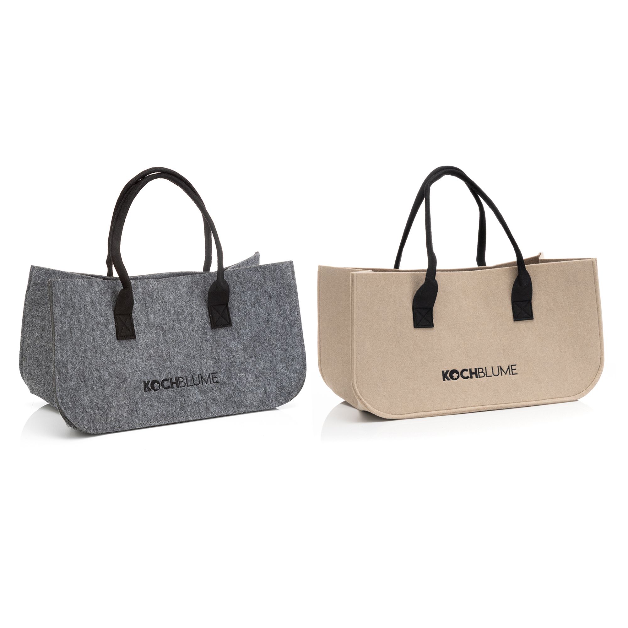 KOCHBLUME® Einkaufstaschen aus Filz 31 Liter Volumen 2er-Set