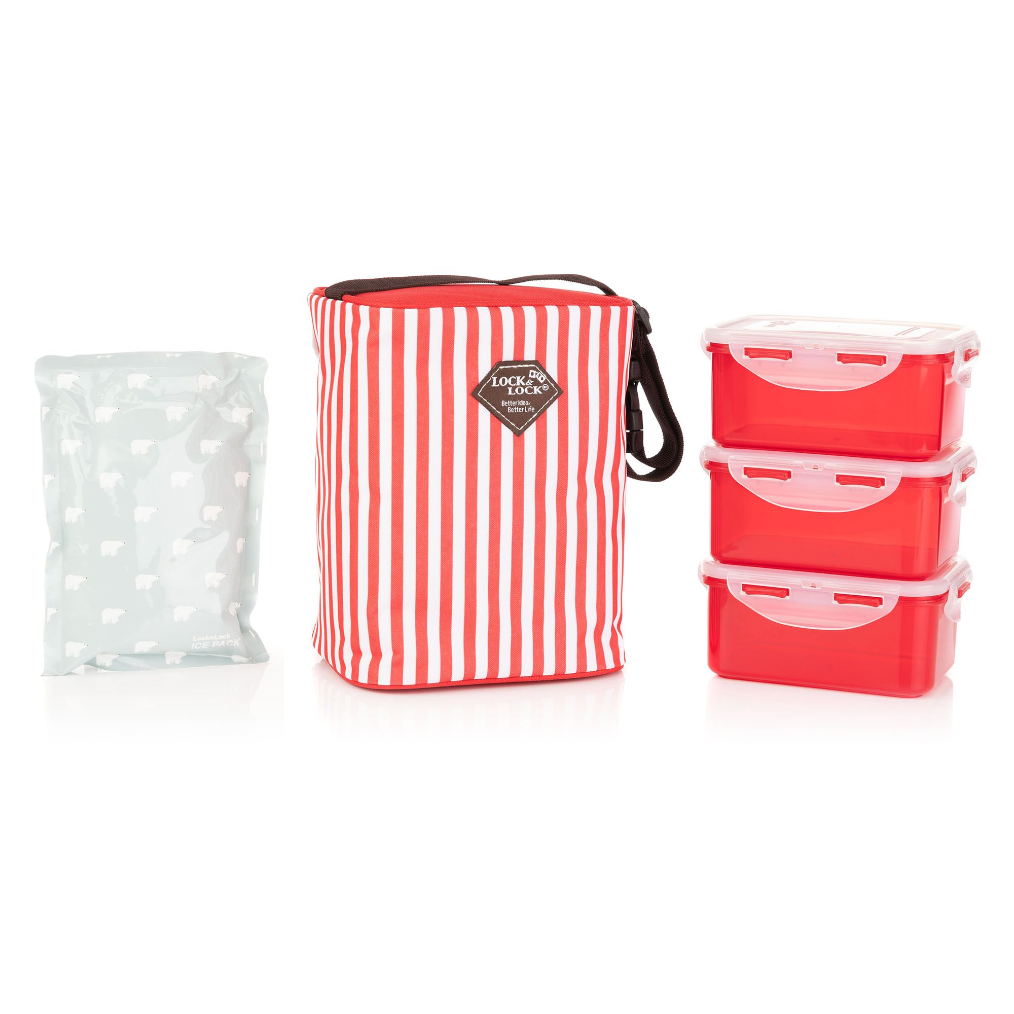 LocknLock 3 Frischhaltedosen je 600ml inkl. Kühltasche & Kühlpack