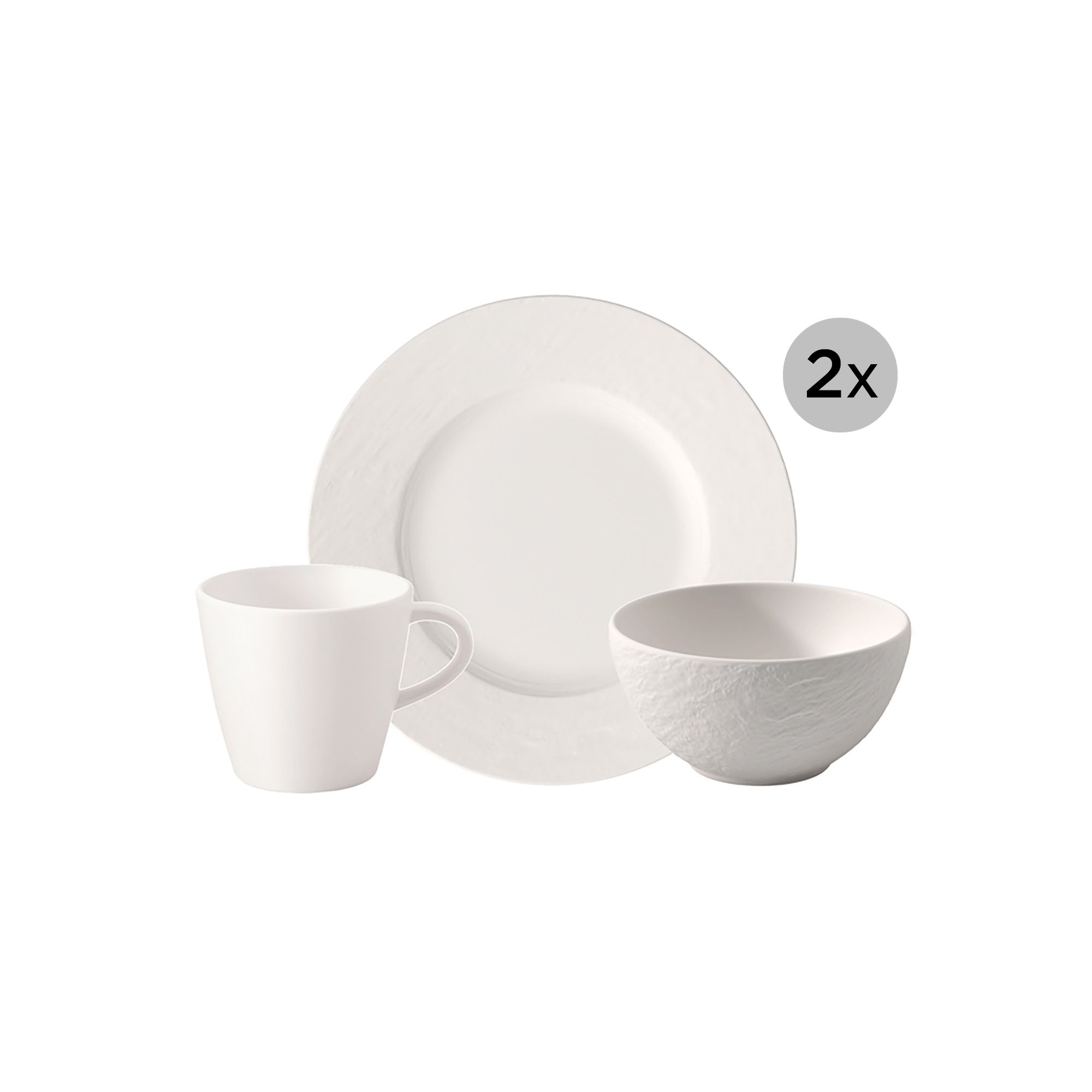 VILLEROY & BOCH Manufacture Rock Frühstücks-Set 6tlg. matt-strukturiert spülmaschinengeeignet