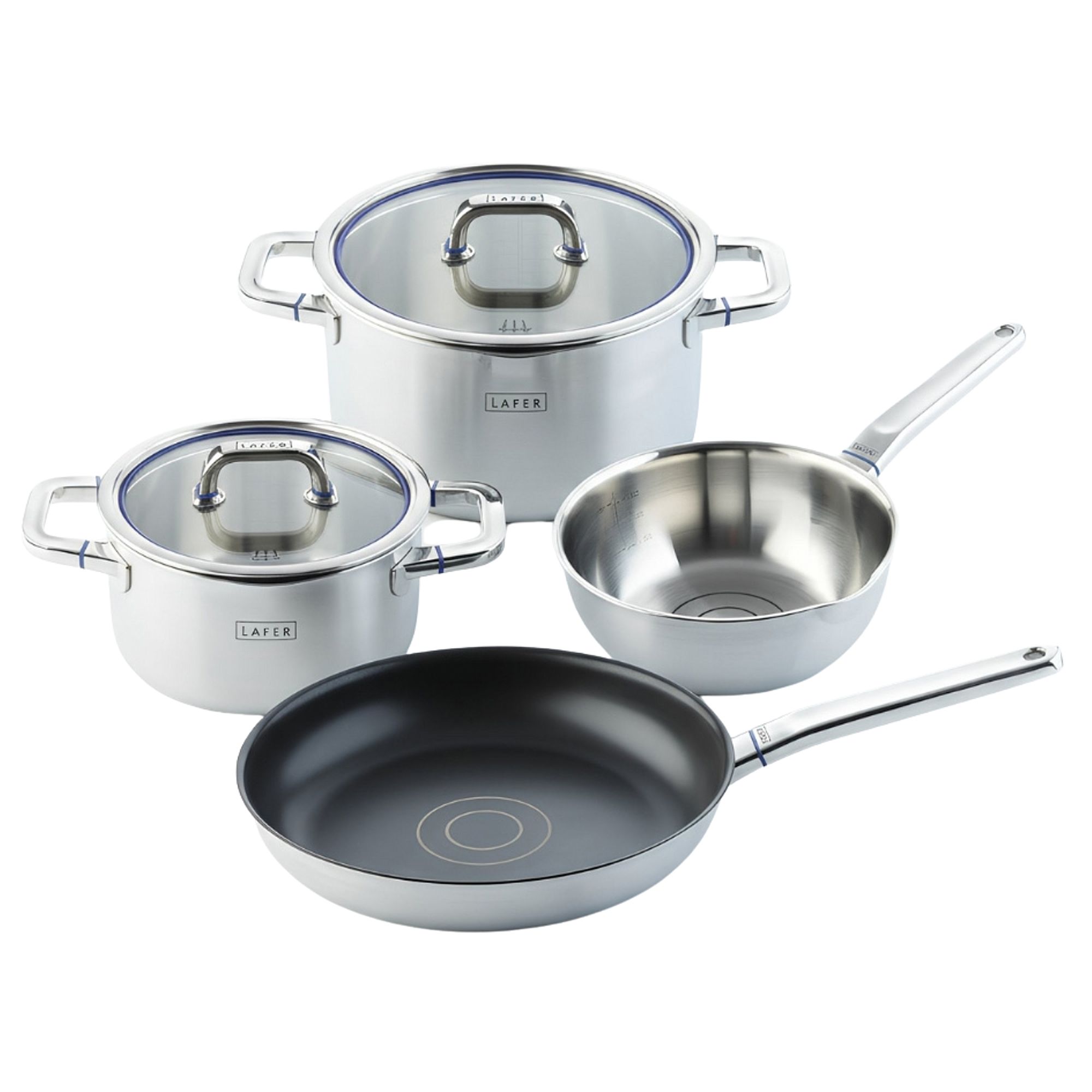  LAFER Chef´s Edition Topf-& Pfannenset 4tlg. Ø20cm - Ø28cm Mehrschicht-Edelstahl