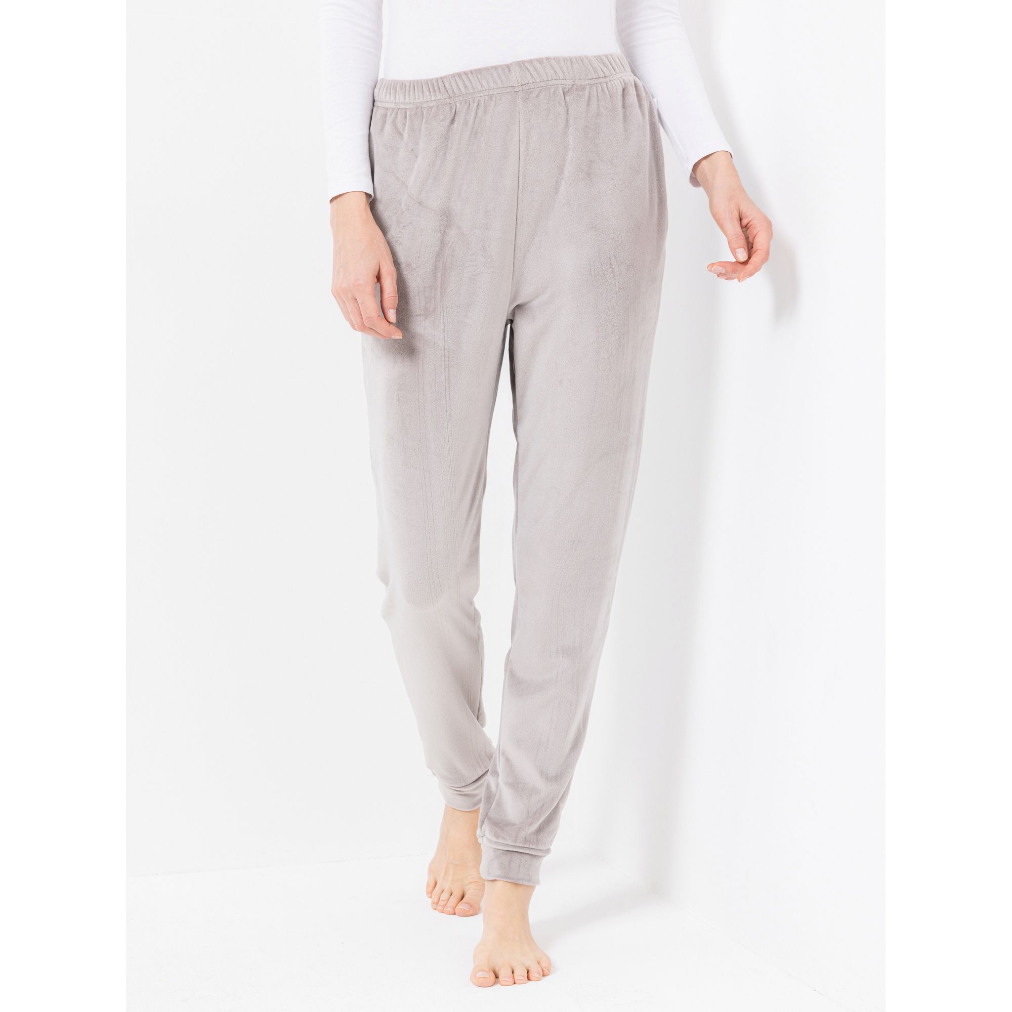 MONT CHALET Damen-Hose uni Mikrofaser Samtfell schmale Passform