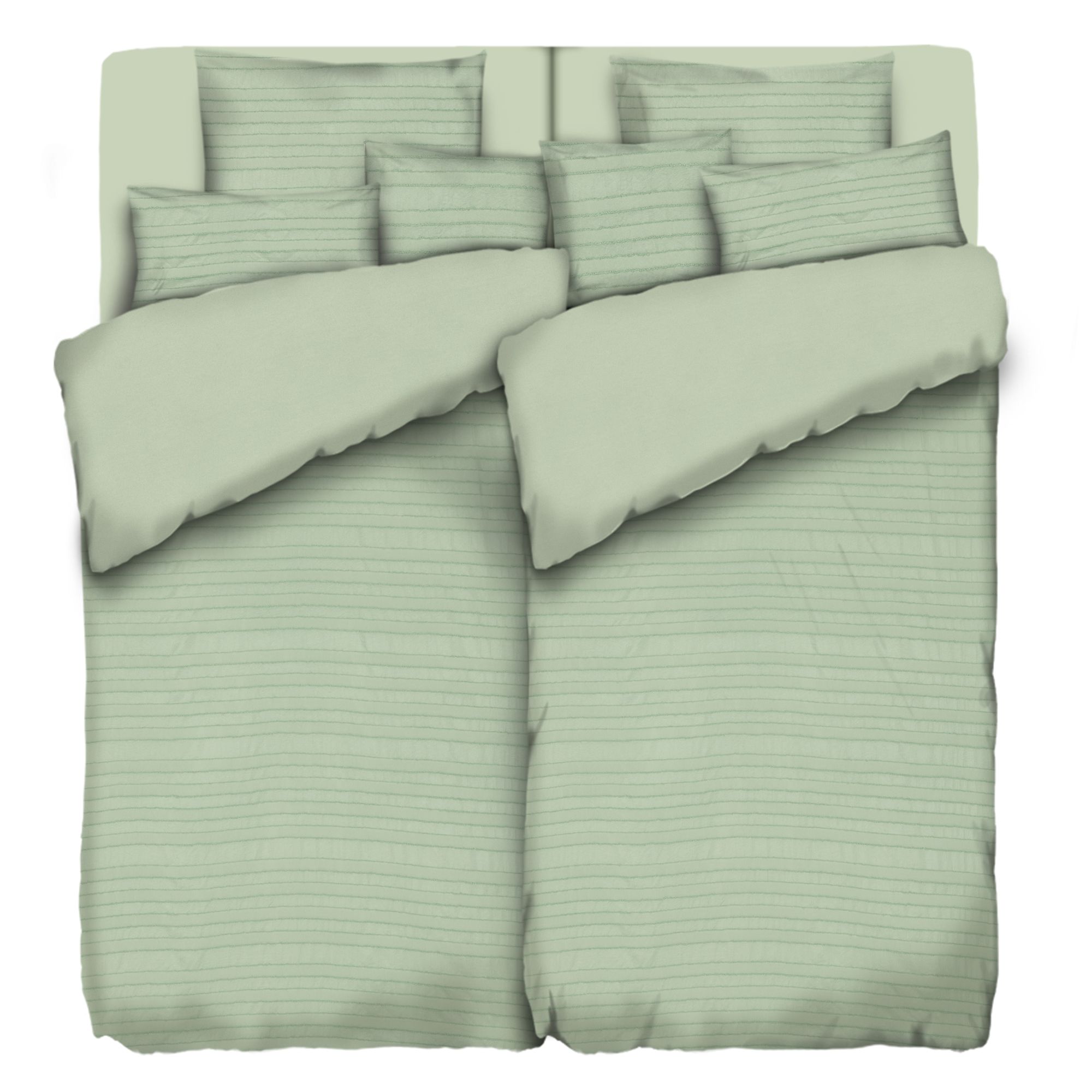 SOFT WAVE Wendebettwäsche Strukturstreifen Mikrofaser Doppelbett, 10tlg.