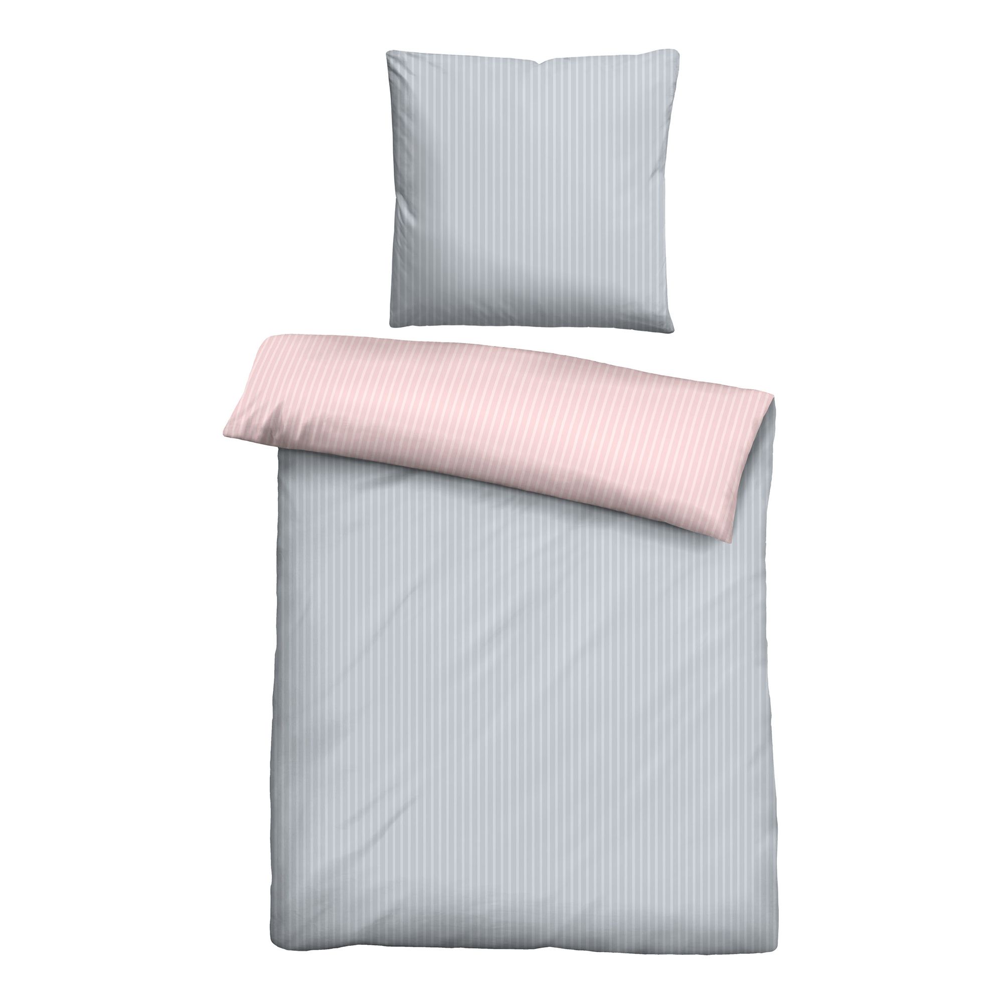 Castell® Wendebettwäsche Längsstreifen Baumwoll Renforcé Einzelbett, 2tlg.