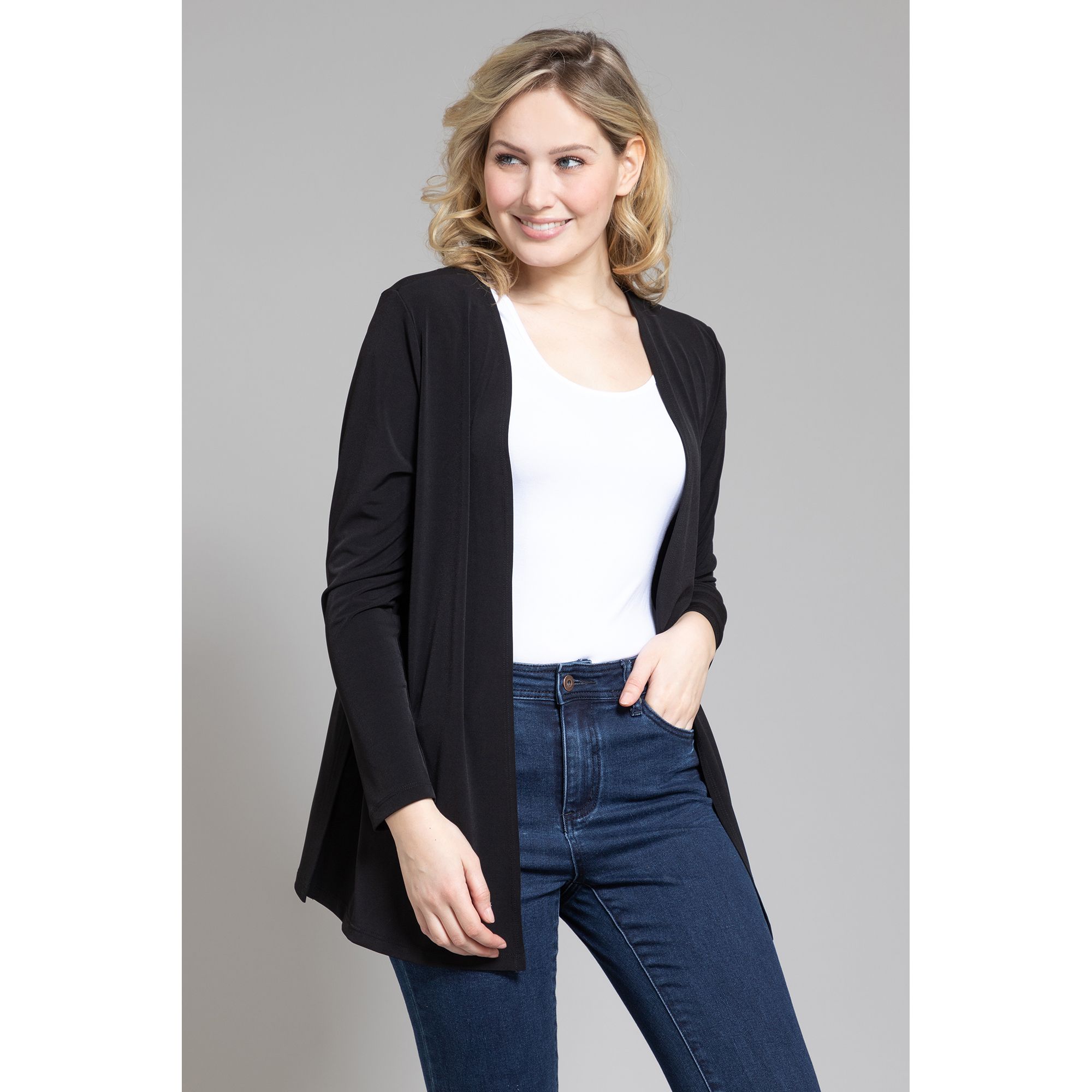 B-Ware KIM & CO. Cardigan, 1/1-Arm Brazil Knit Jersey Seitenschlitze