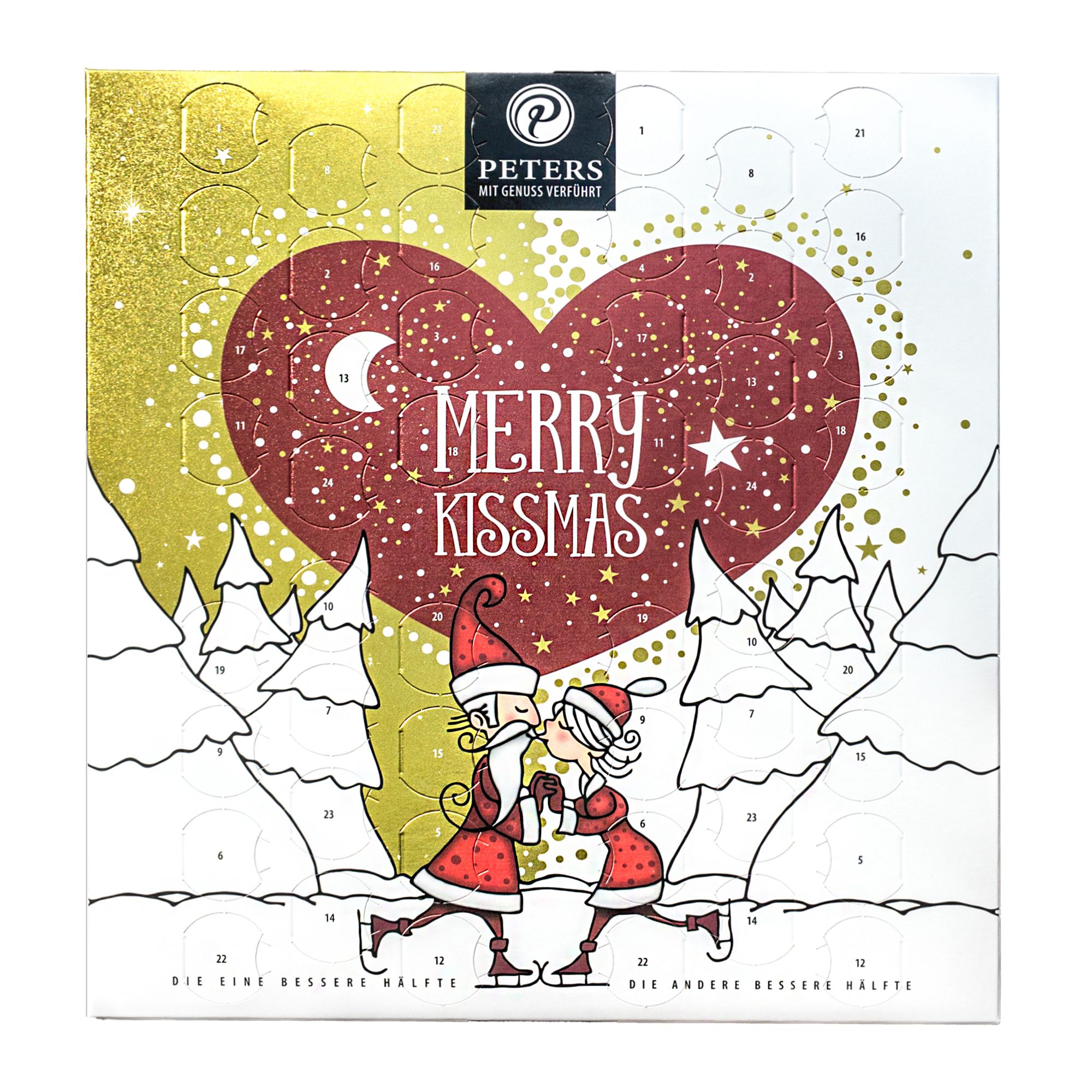 PETERS Merry KissMas Partner- Adventskalender Inhalt 275g, 48 Stk.