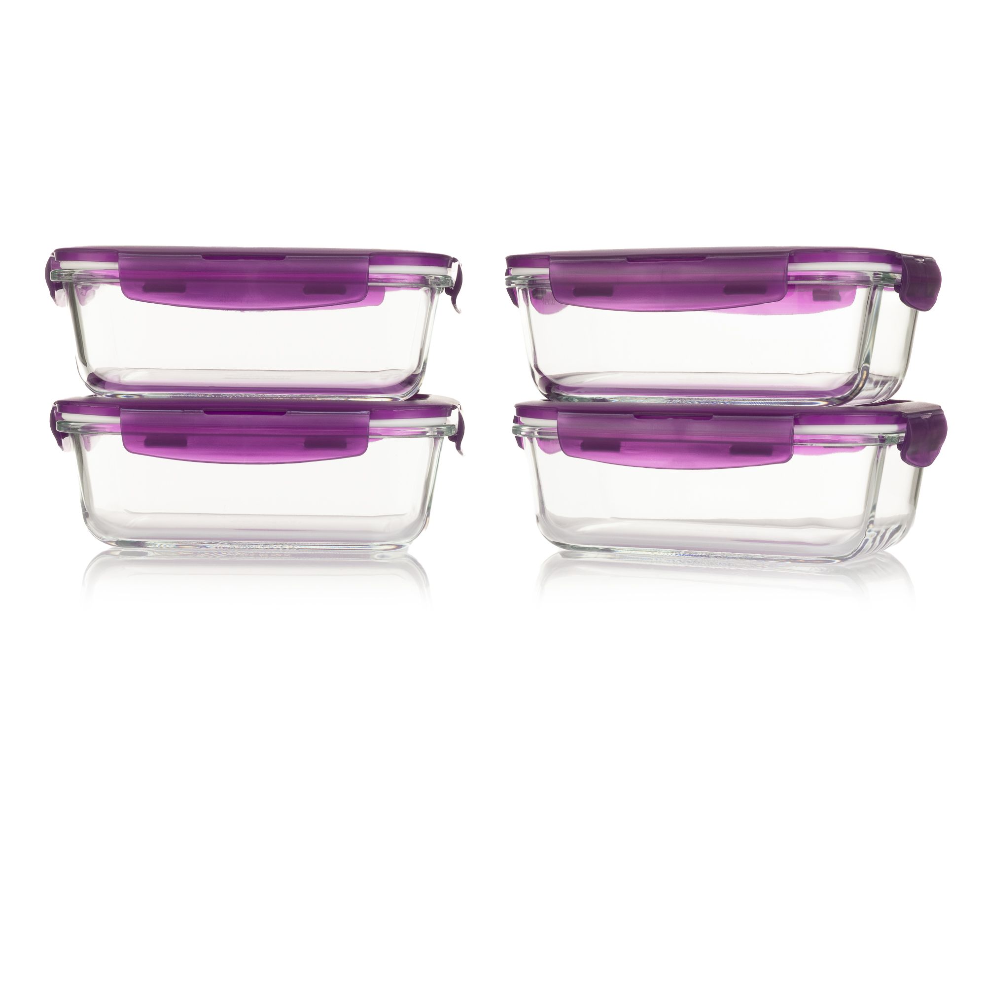 LocknLock 4 Frischhaltedosen aus Borosilikatglas je 630ml Volumen