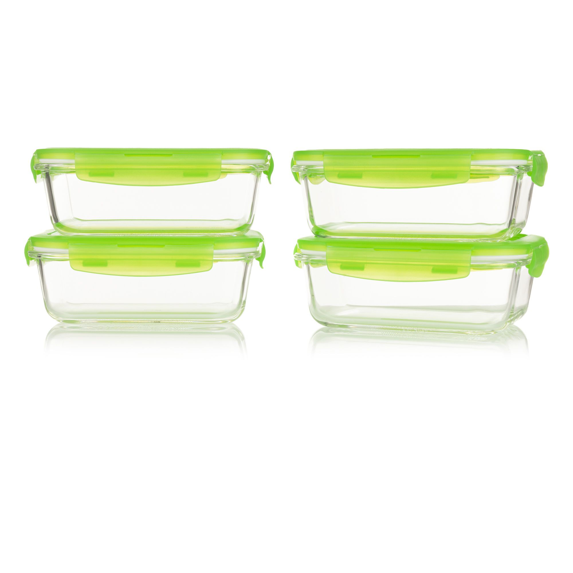 LocknLock 4 Frischhaltedosen aus Borosilikatglas je 630ml Volumen