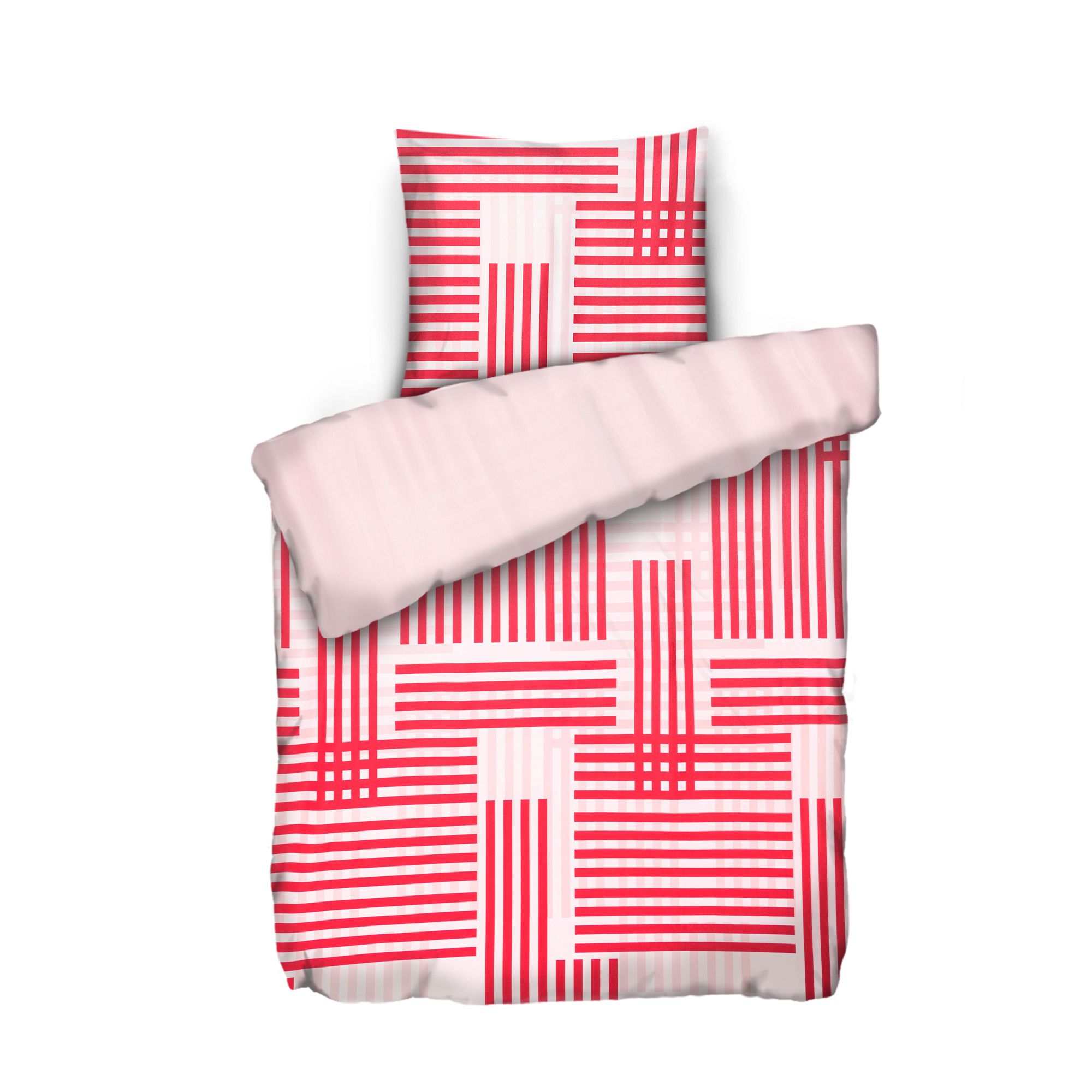 JERYMOOD Wendebettwäsche Stäbchengrafik Mikrofaser Jersey Setauswahl, 2tlg.