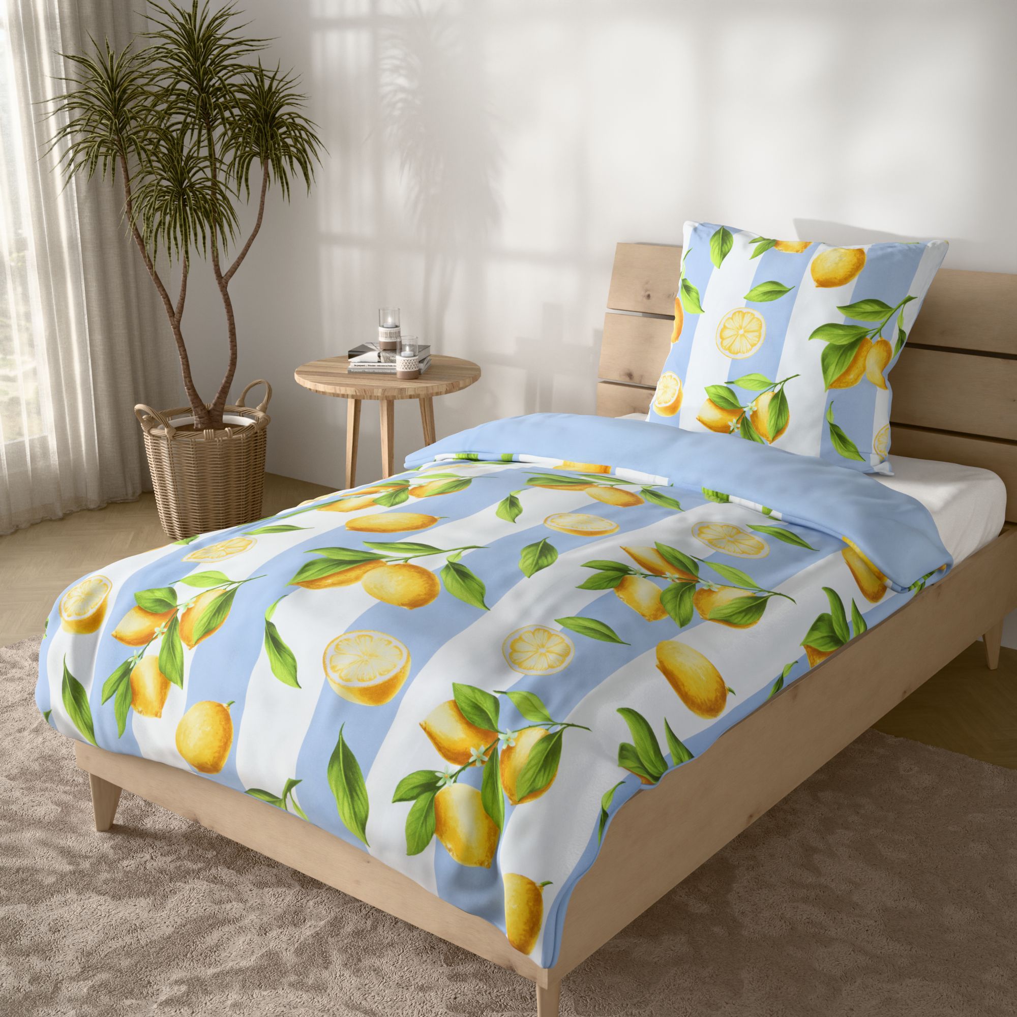 SOFT HARMONY Wendebettwäsche Zitrusfrüchte Mikrofaser samtweich Einzelbett, 2tlg.