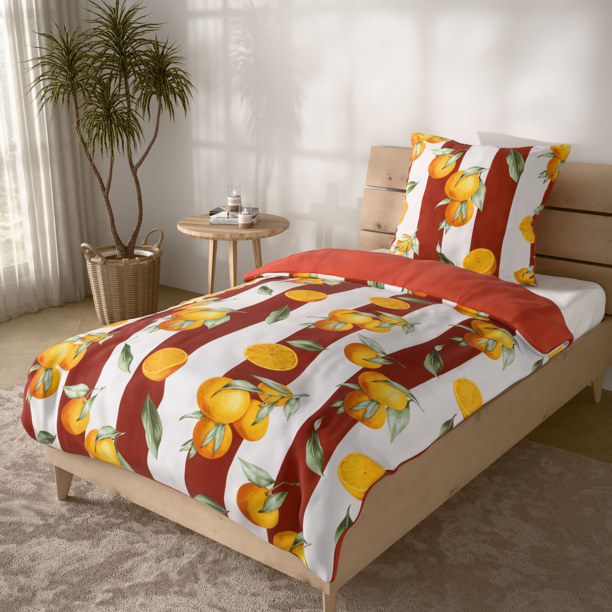 SOFT HARMONY Wendebettwäsche Zitrusfrüchte Mikrofaser samtweich Einzelbett, 2tlg.