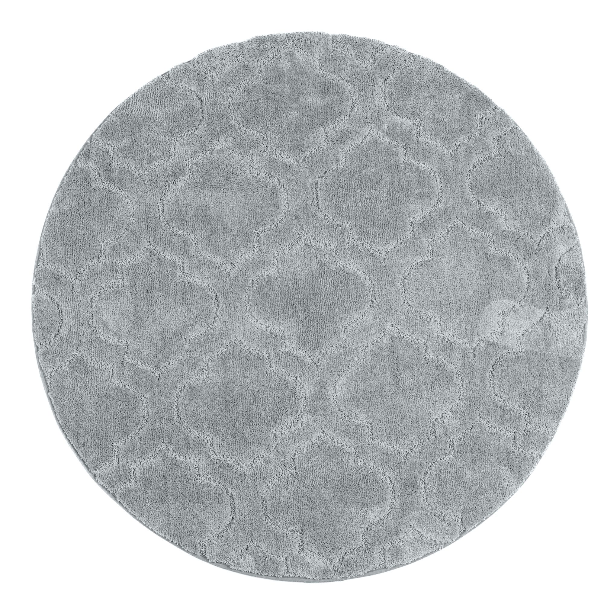 CASA FONDO 1 runde Fußmatte uni Struktur-Design Mikrofaser extra fein waschbar, Ø 100cm
