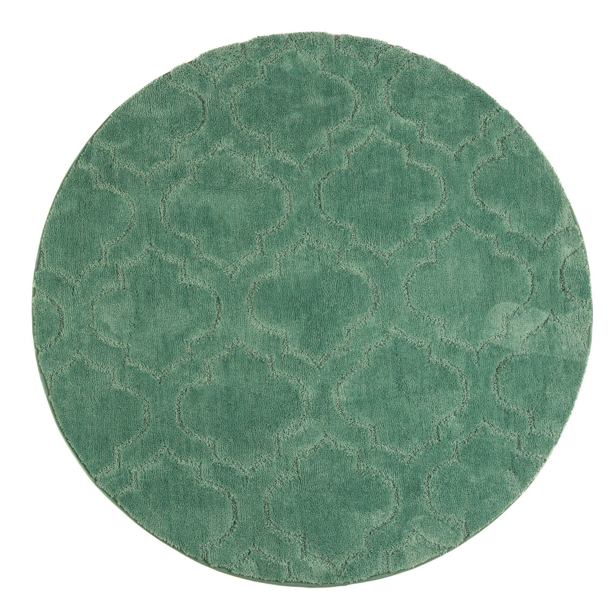 CASA FONDO 1 runde Fußmatte uni Struktur-Design Mikrofaser extra fein waschbar, Ø 100cm