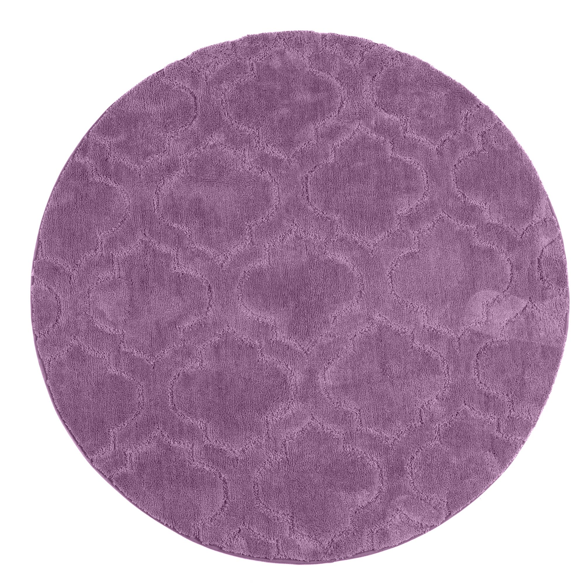 CASA FONDO 1 runde Fußmatte uni Struktur-Design Mikrofaser extra fein waschbar, Ø 100cm