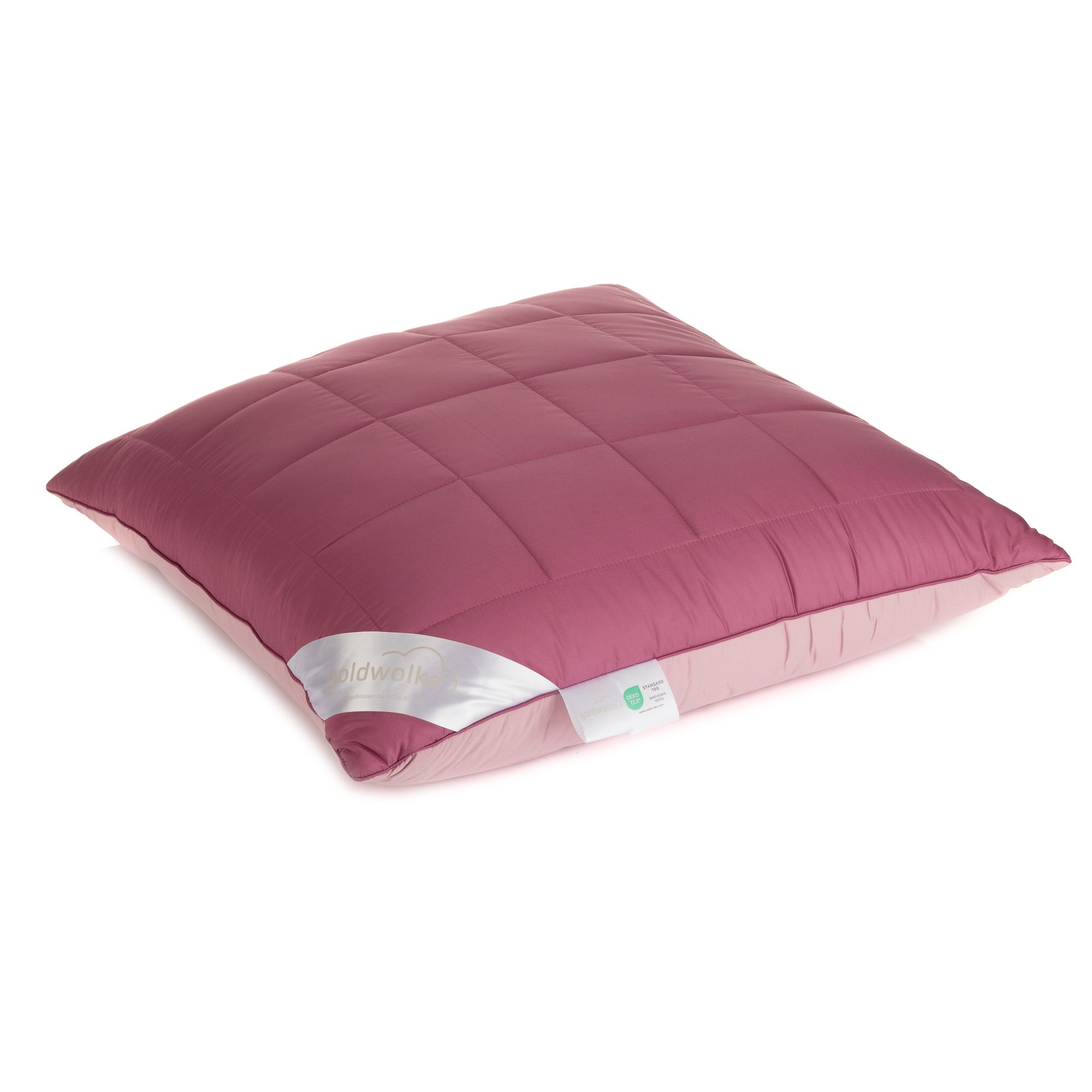 GOLDWOLKE 1 Kissen 2-farbig inkl. Refillbag f.Allergiker geeignet