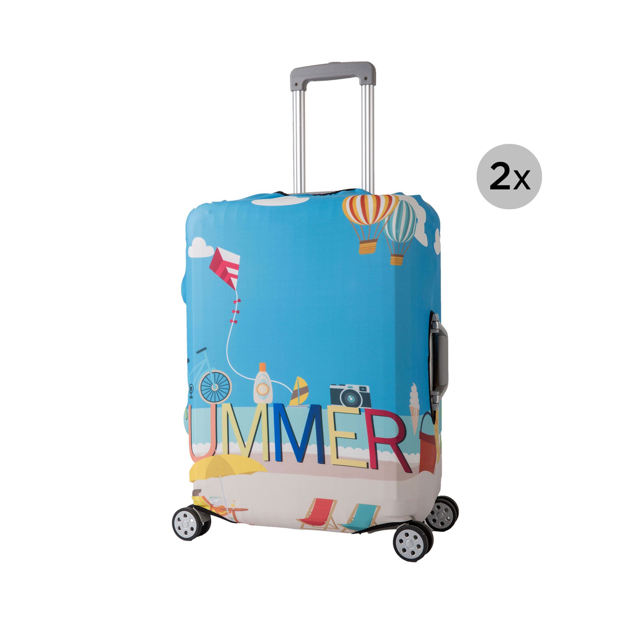 PERIEA® Koffer-Schutzhüllen strapazierfähig waschbar Größe Medium, 2 Stück  