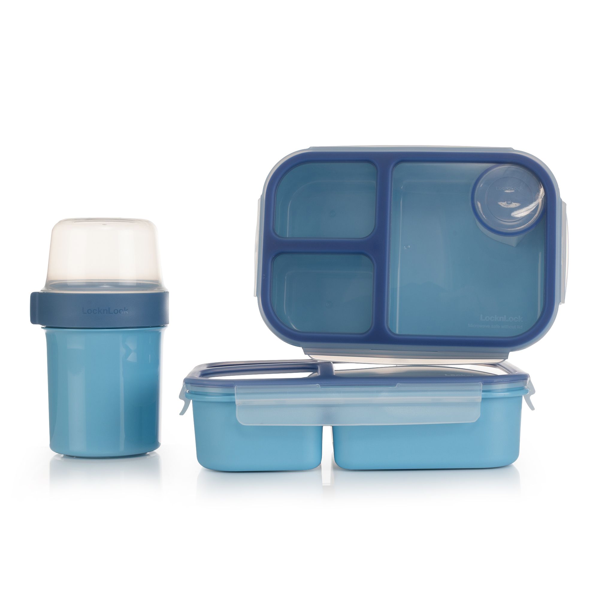 LocknLock 2 Lunch-Boxen, 1x980ml und 1x1,5L und 1 Joghurt-to-Go Becher à 870ml