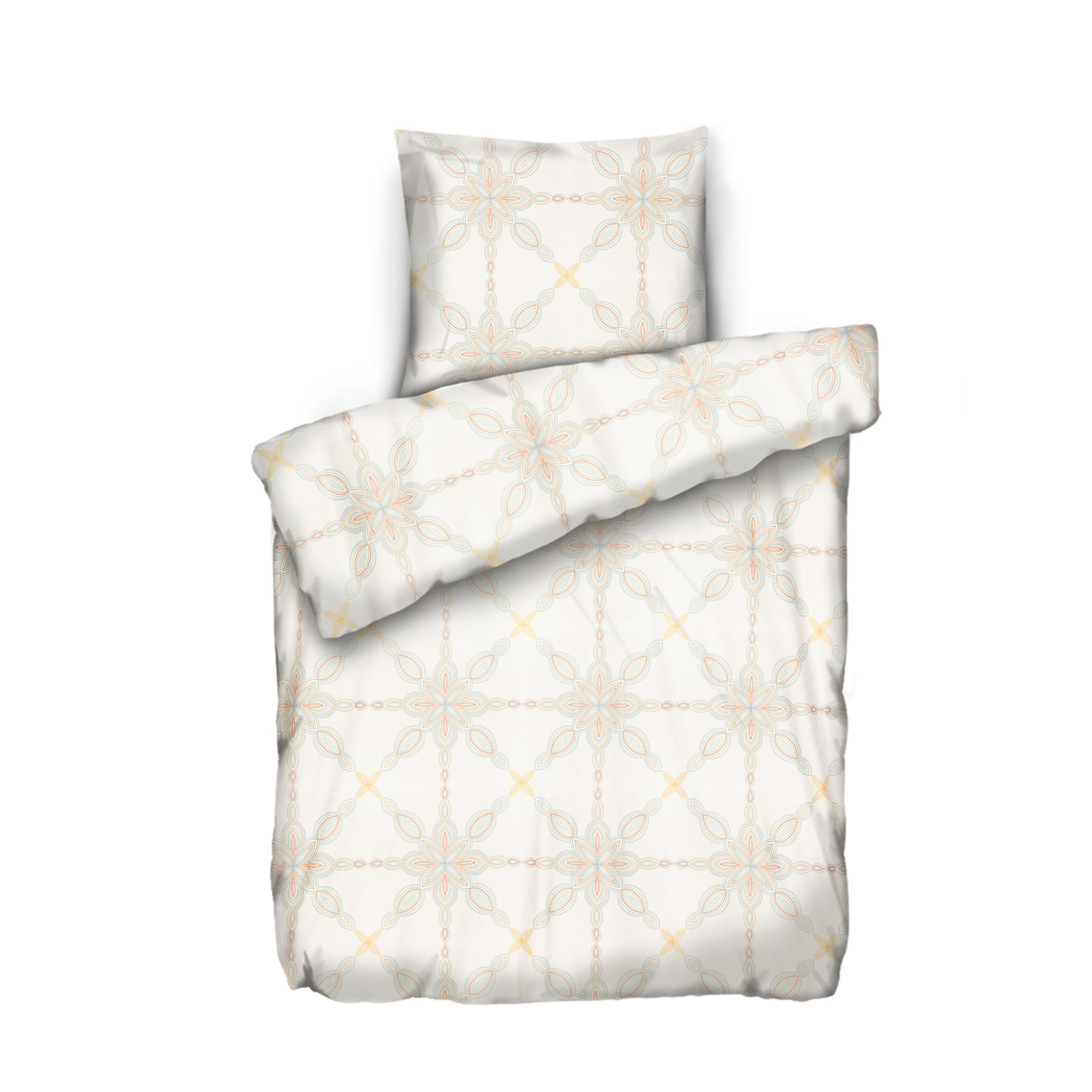 WINTERENGEL Bettwäsche Mosaik-Muster Mikrofaser Flanell Einzelbett, 2tlg.