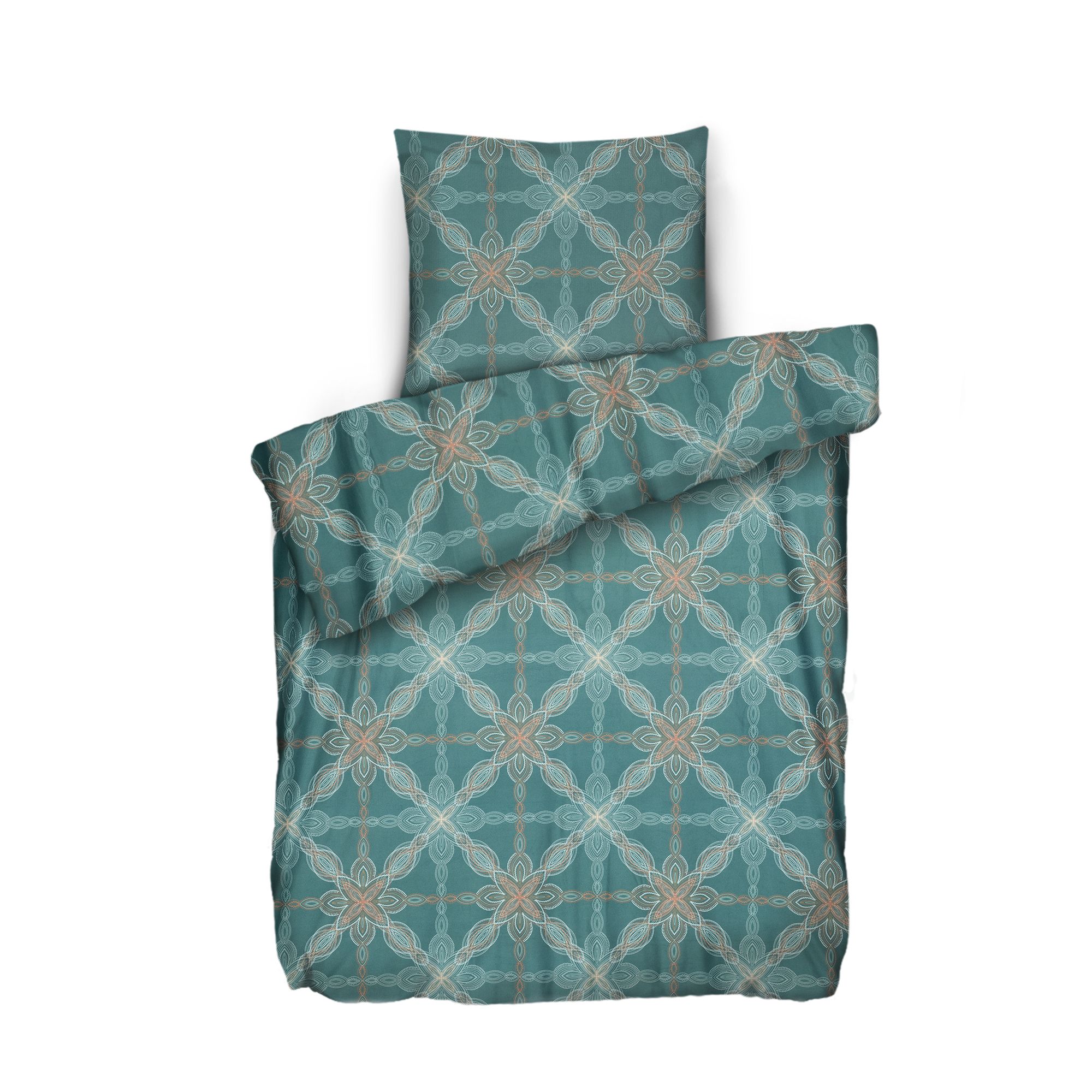 WINTERENGEL Bettwäsche Mosaik-Muster Mikrofaser Flanell Einzelbett, 2tlg.