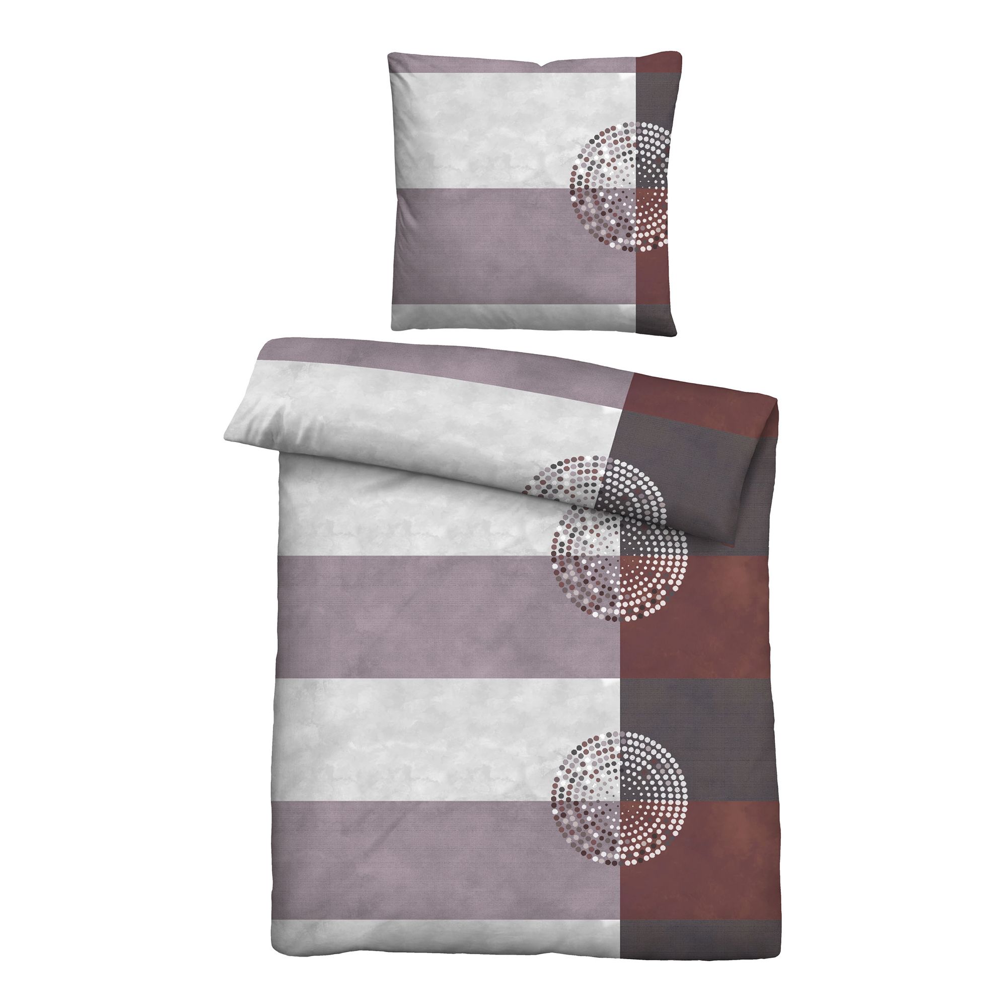 Castell® Bettwäsche Balken-Design Baumwoll Renforcé Einzelbett, 2tlg.