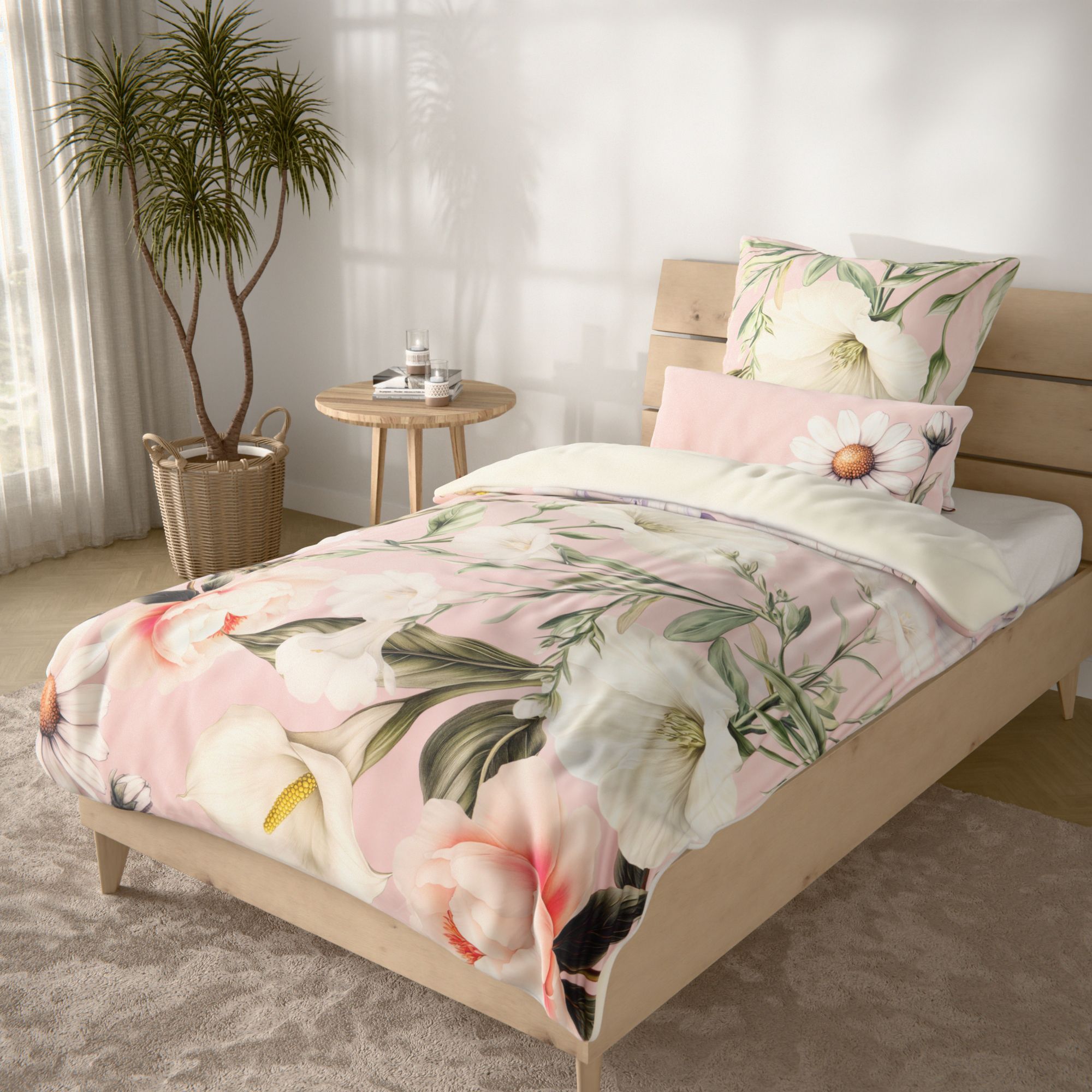 JERYMOOD extra soft Wendebettwäsche Blumenvariationen Mikrofaser Jersey Einzelbett, 3tlg.