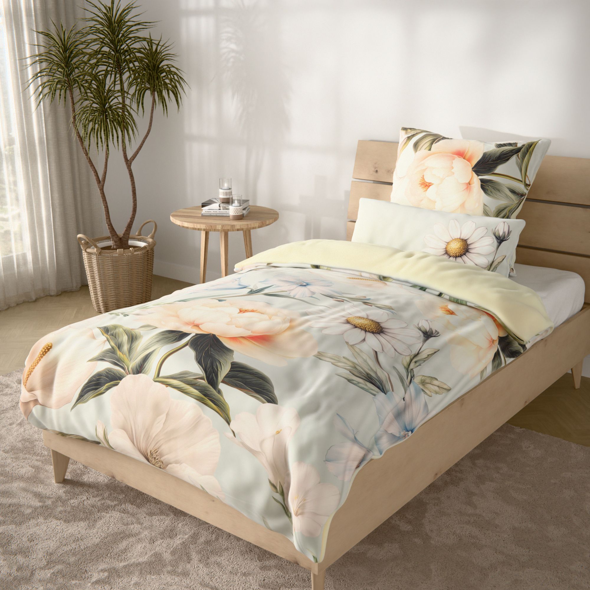 JERYMOOD extra soft Wendebettwäsche Blumenvariationen Mikrofaser Jersey Einzelbett, 3tlg.