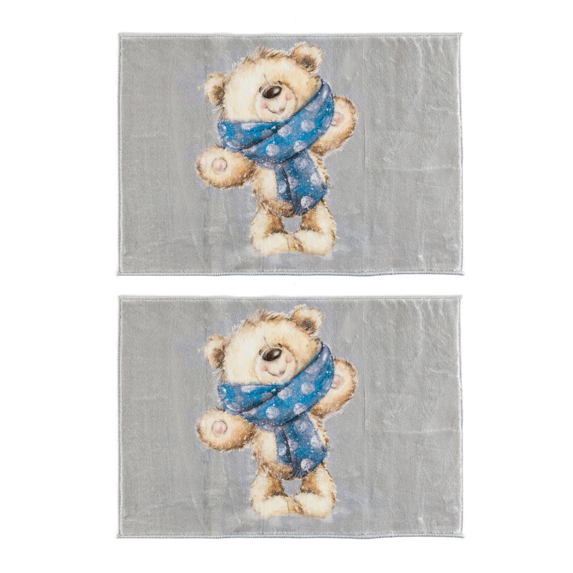 CASA FONDO 2 Fußmatten Teddy Imitate Silk flacher Flor Mikrofaser, 45x65cm