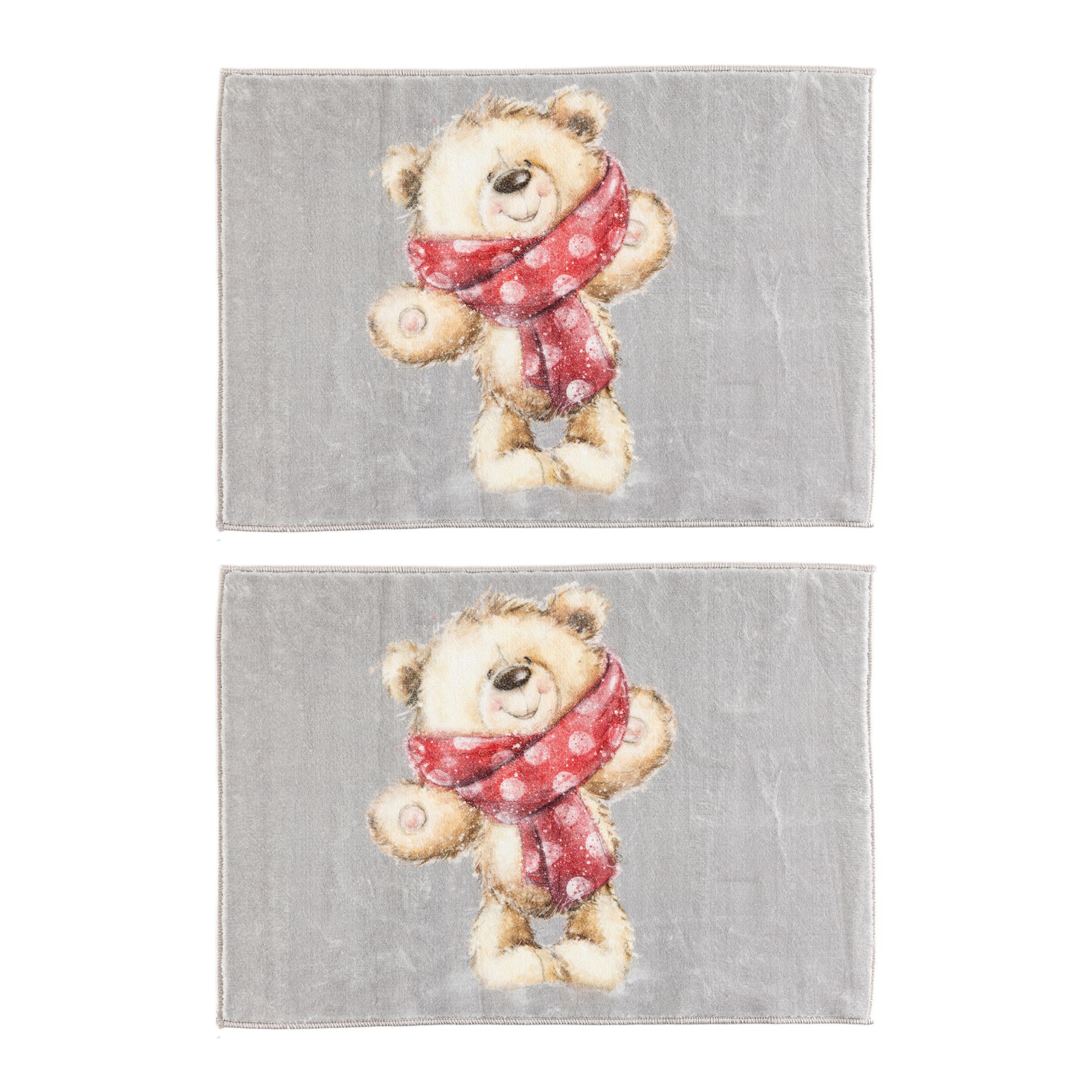 CASA FONDO 2 Fußmatten Teddy Imitate Silk flacher Flor Mikrofaser, 45x65cm