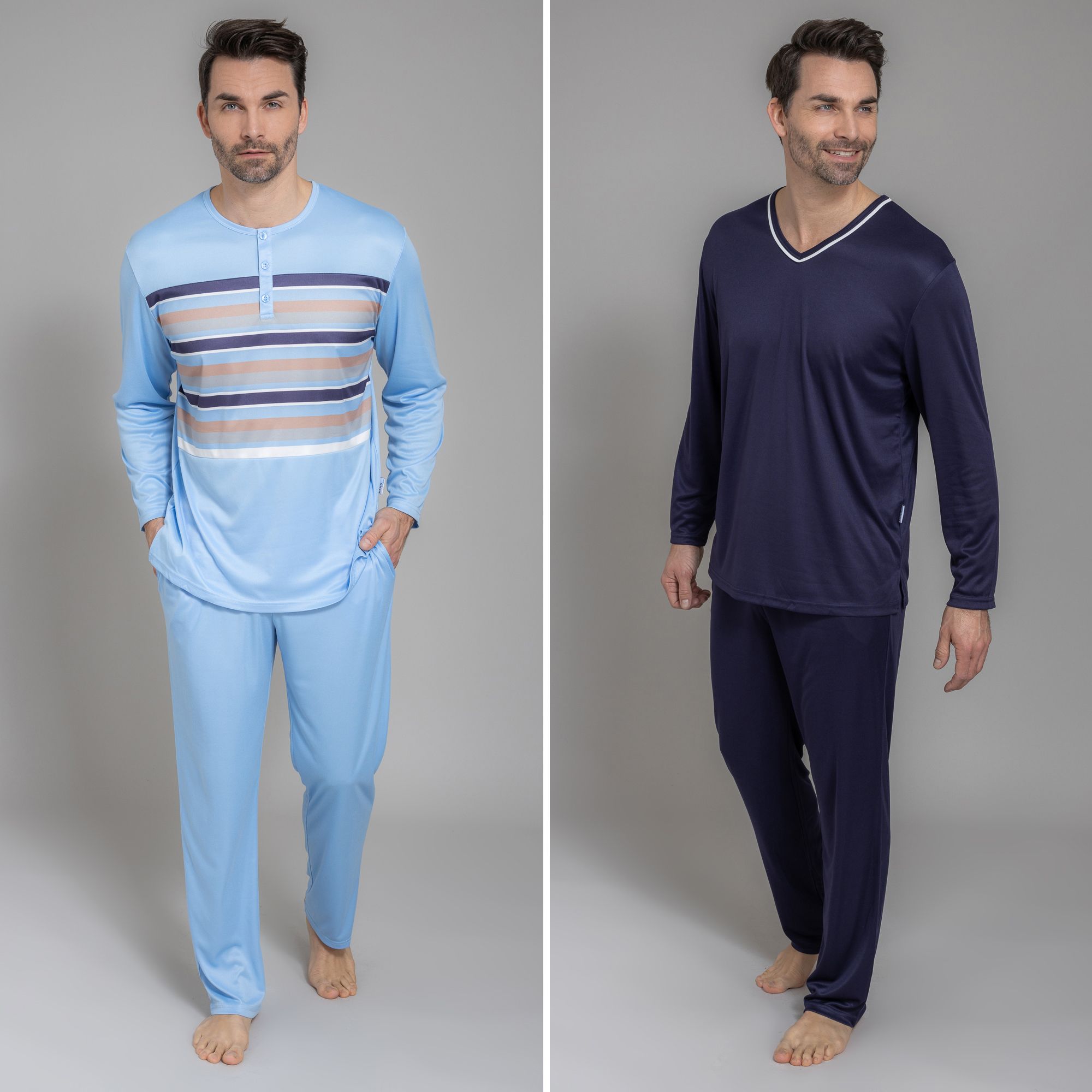 BWare MEN'S TOUCH 2 Pyjamas 1/1Arm 1x gestreift QVC.de