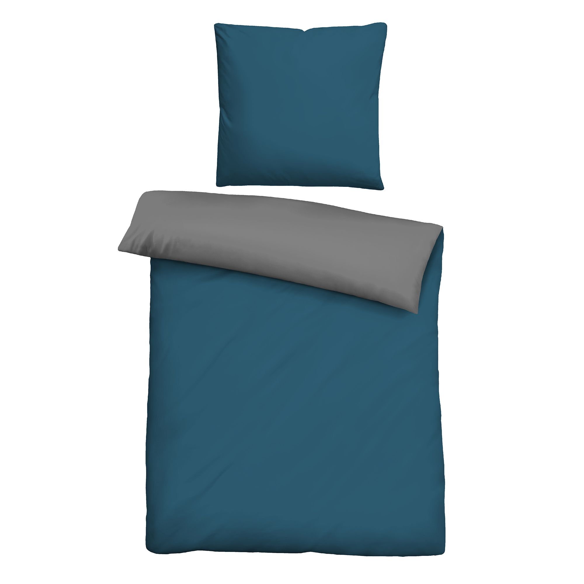 biberna® Wendebettwäsche uni Baumwoll Linon Einzelbett