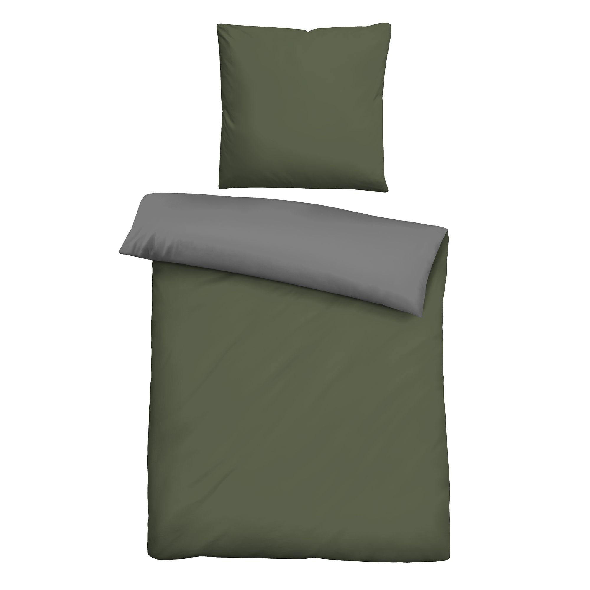 biberna® Wendebettwäsche uni Baumwoll Linon Einzelbett