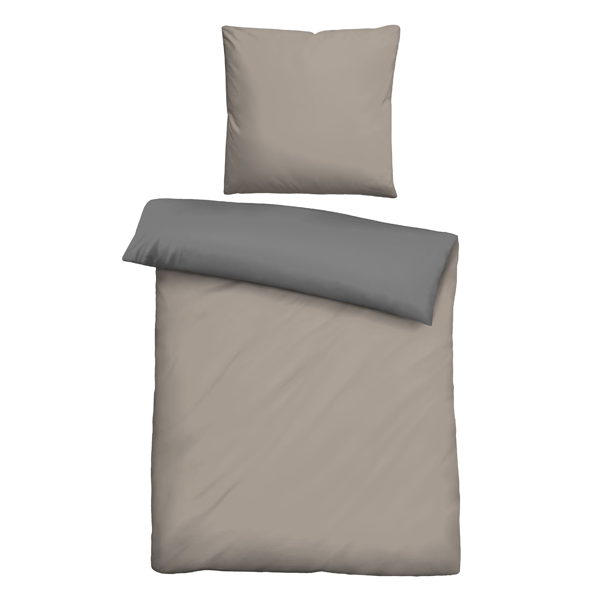 biberna® Wendebettwäsche uni Baumwoll Linon Einzelbett