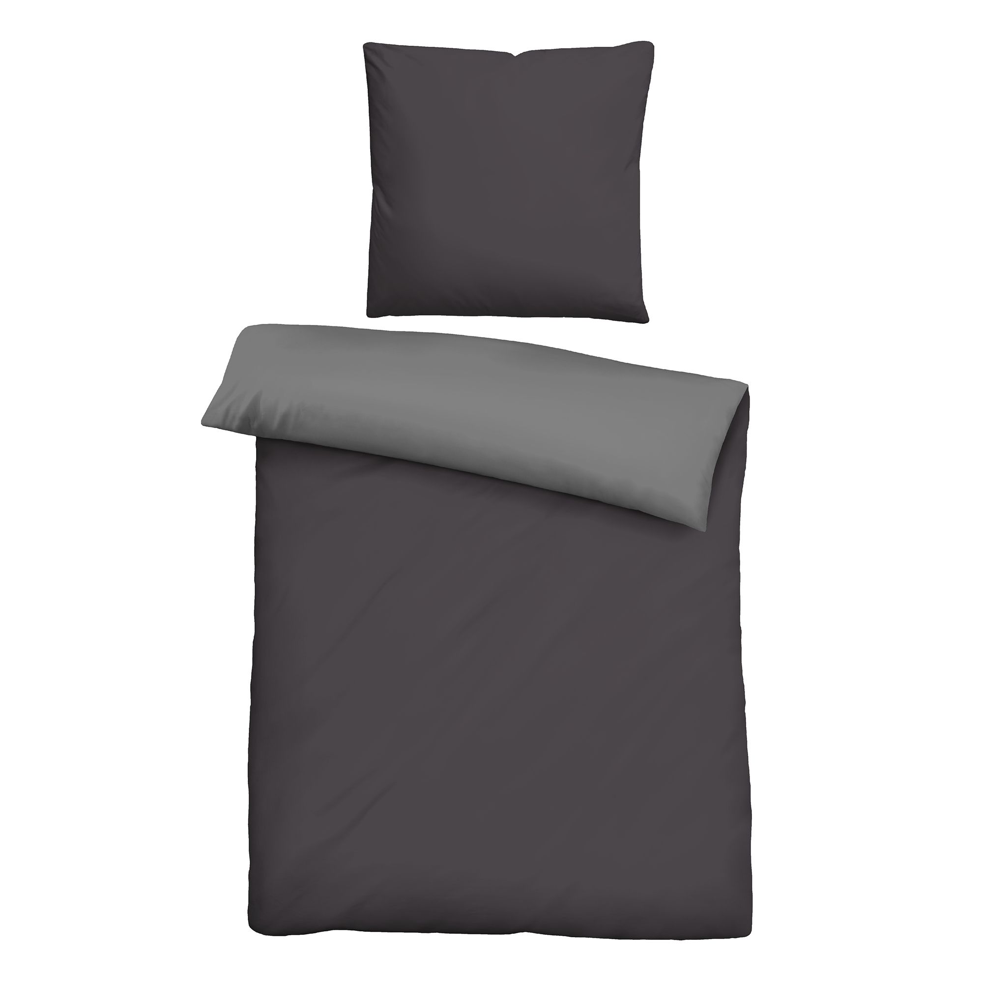 biberna® Wendebettwäsche uni Baumwoll Linon Einzelbett