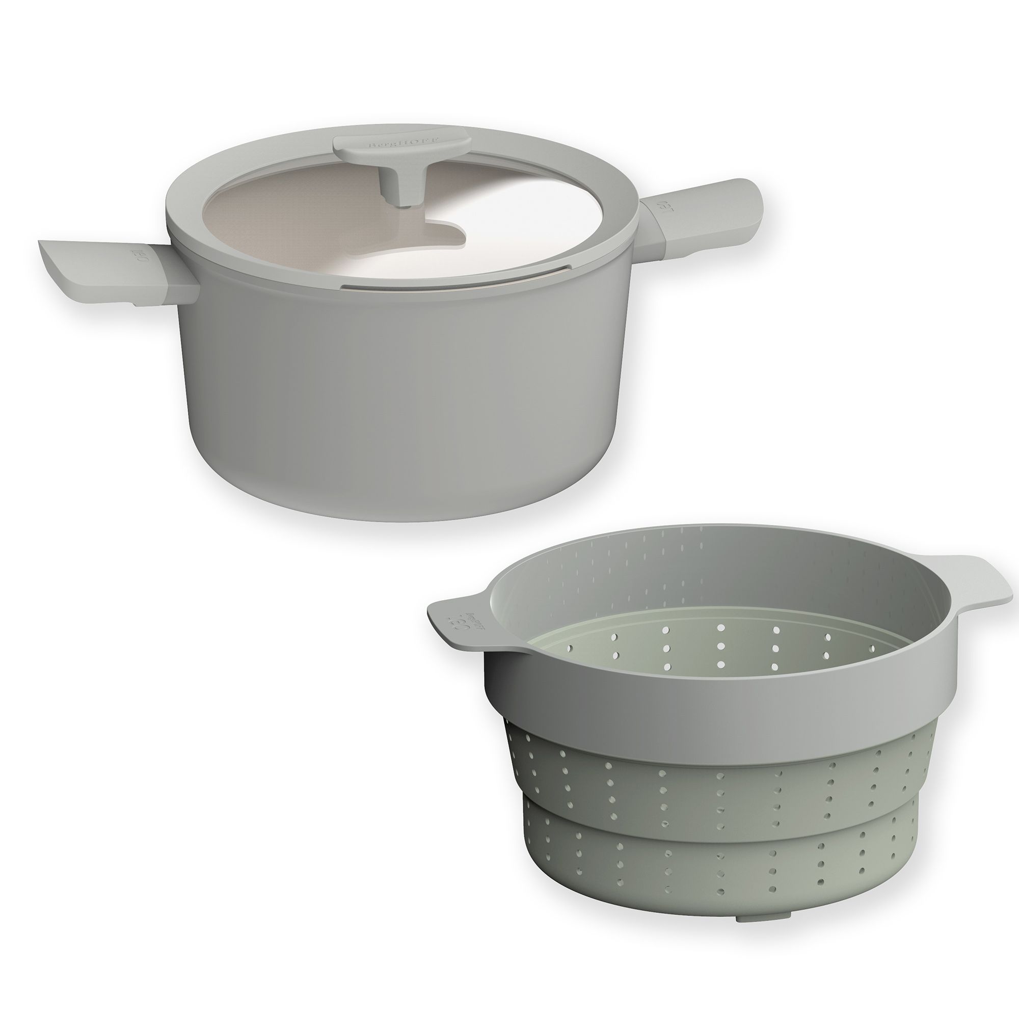  BergHOFF Leo Balance 24cm Kochtopf mit Glasdeckel inkl. Siebeinsatz