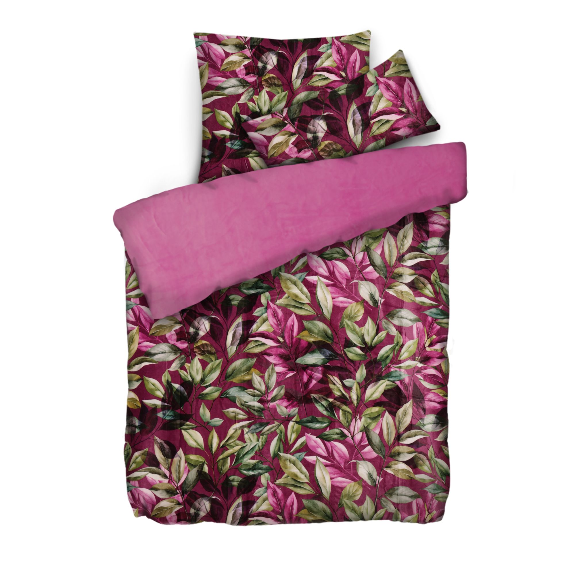 MONT CHALET Wendebettwäsche Blätter Mikrofaser Chinchilla Einzelbett, 3tlg.