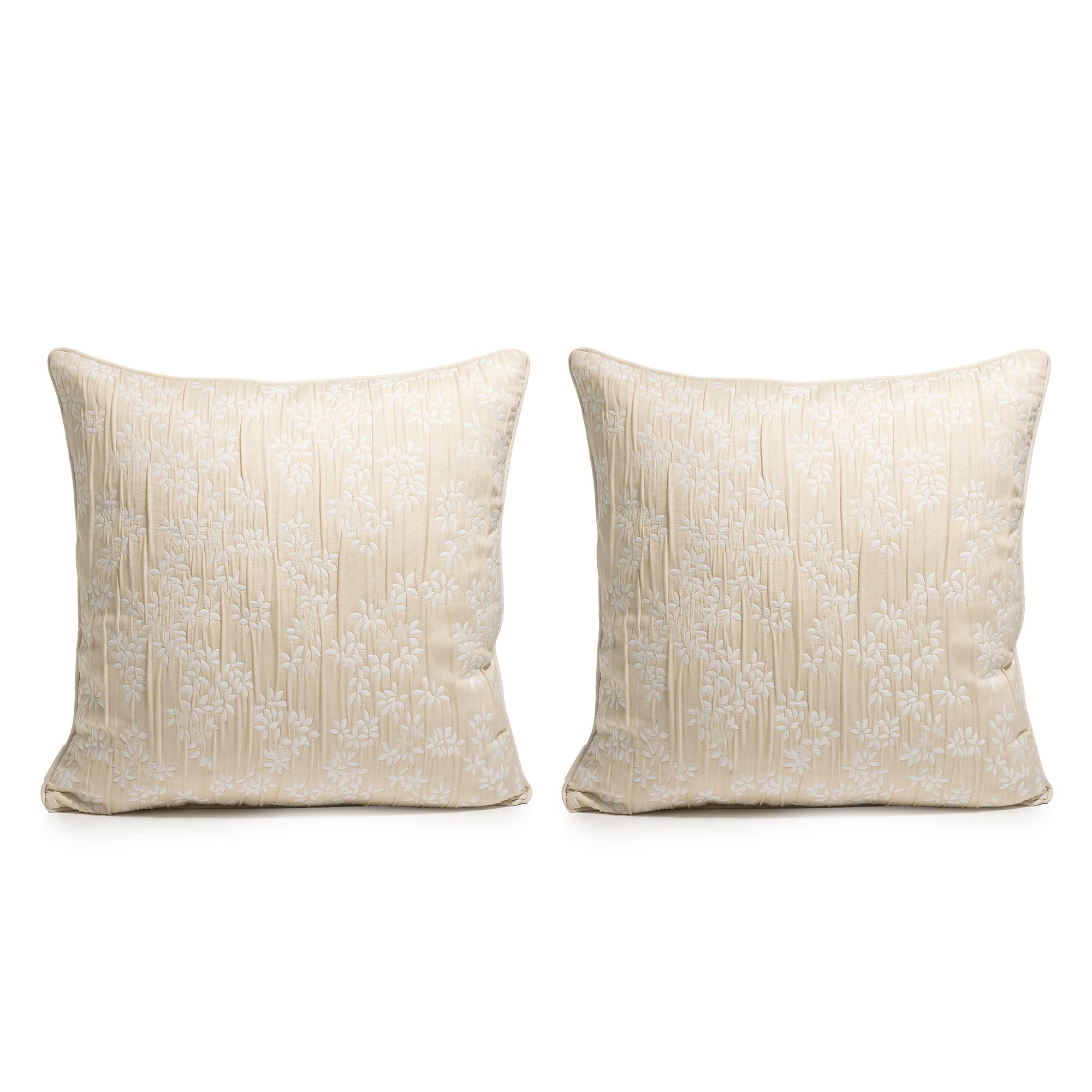 SOFT WAVE 2 Dekokissenbezüge Blätterranke Mikrofaser Struktur waschbar, ca. 50x50cm