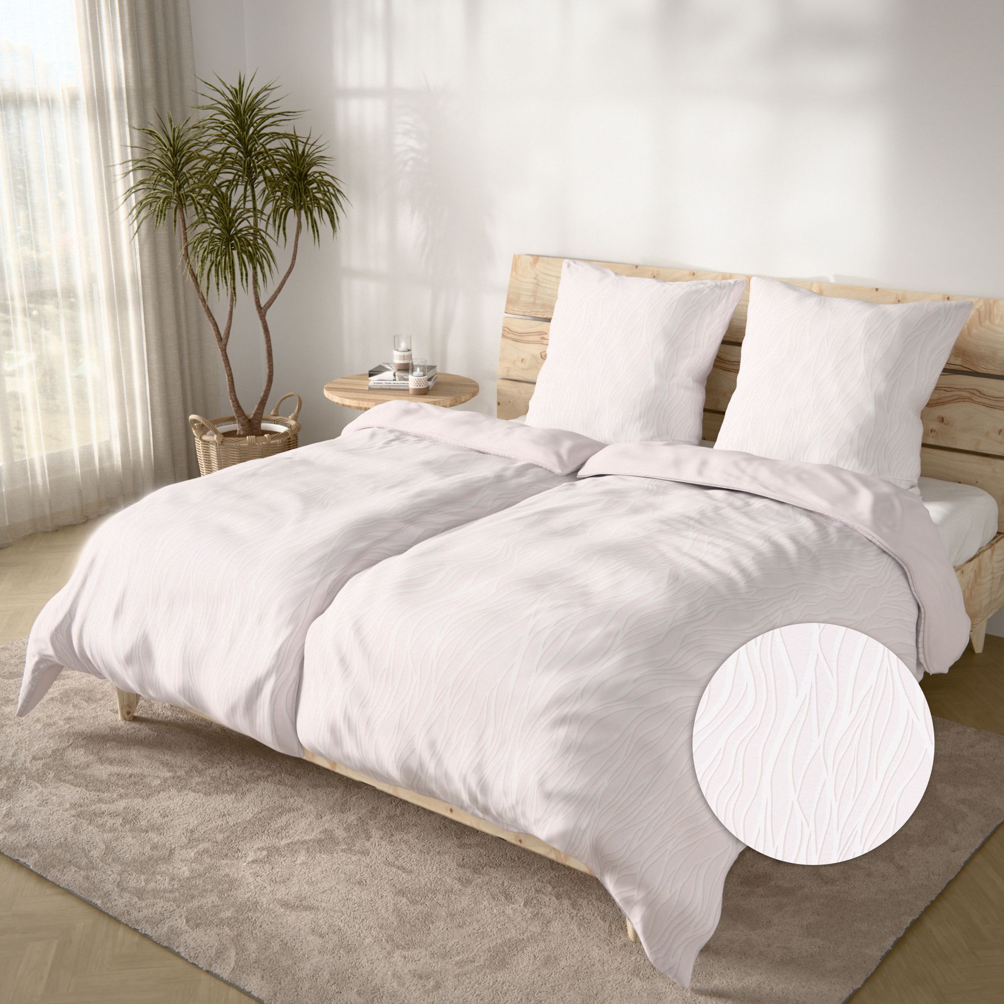 JERYMOOD Cotton Wendebettwäsche Grafik Baumwolljersey Doppelbett, 4tlg.