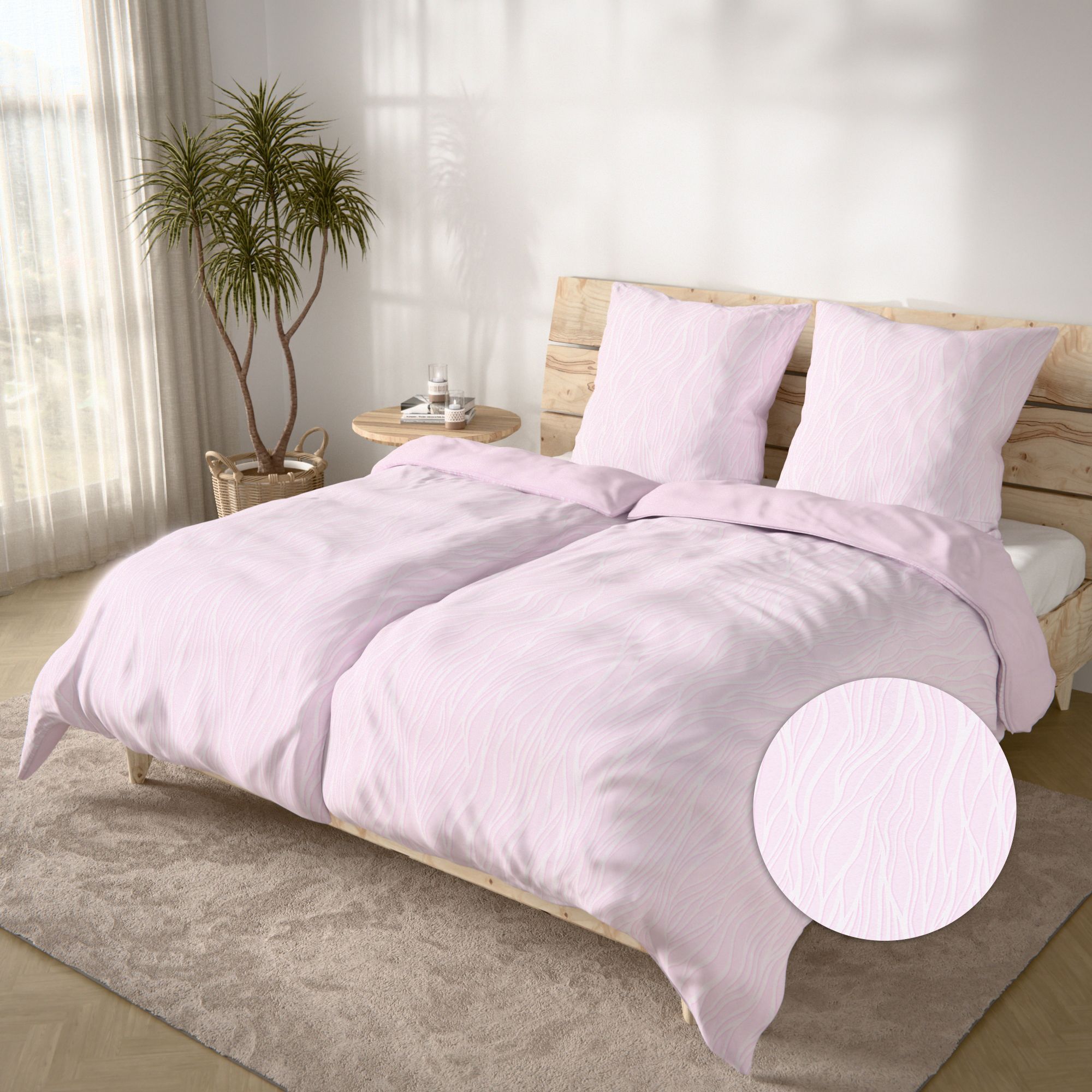 JERYMOOD Cotton Wendebettwäsche Grafik Baumwolljersey Doppelbett, 4tlg.