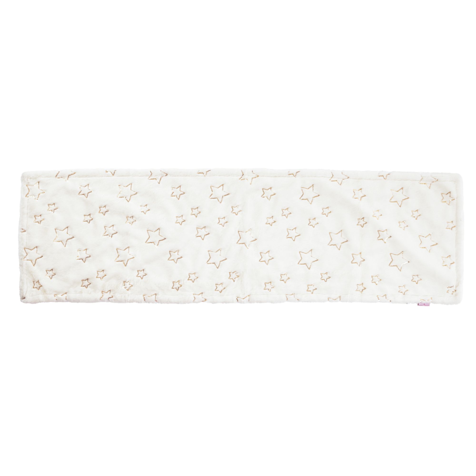 MONT CHALET 1 Tischläufer Pailletten-Sterne Fellimitat waschbar, 40x140cm