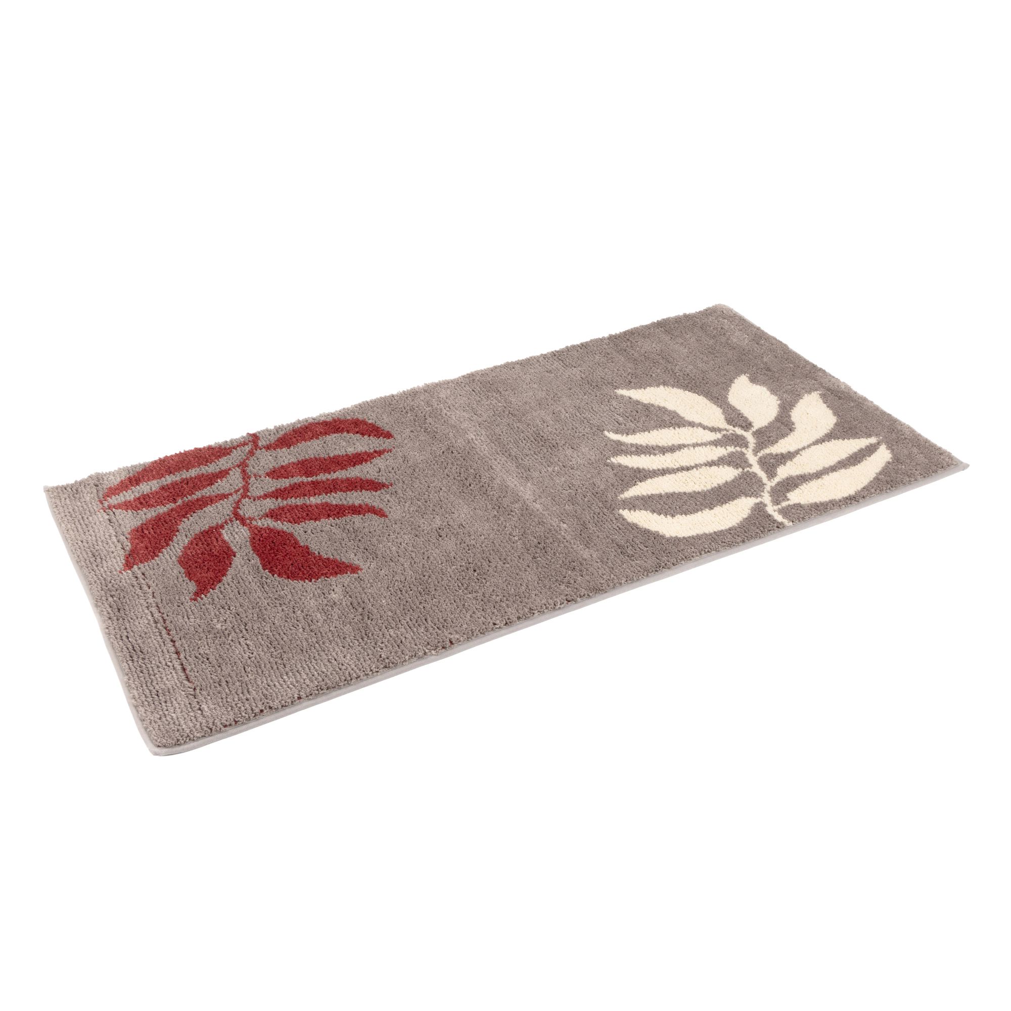 CASA FONDO 1 Läufer Blätter, 3-farbig Mikrofaser waschbar