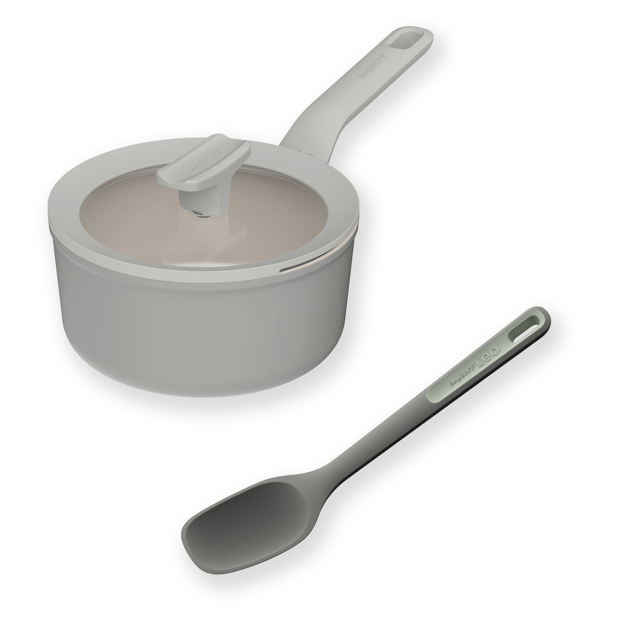 BergHOFF Leo Balance 18cm Stielkasserolle mit Glasdeckel inkl. Servierlöffel
