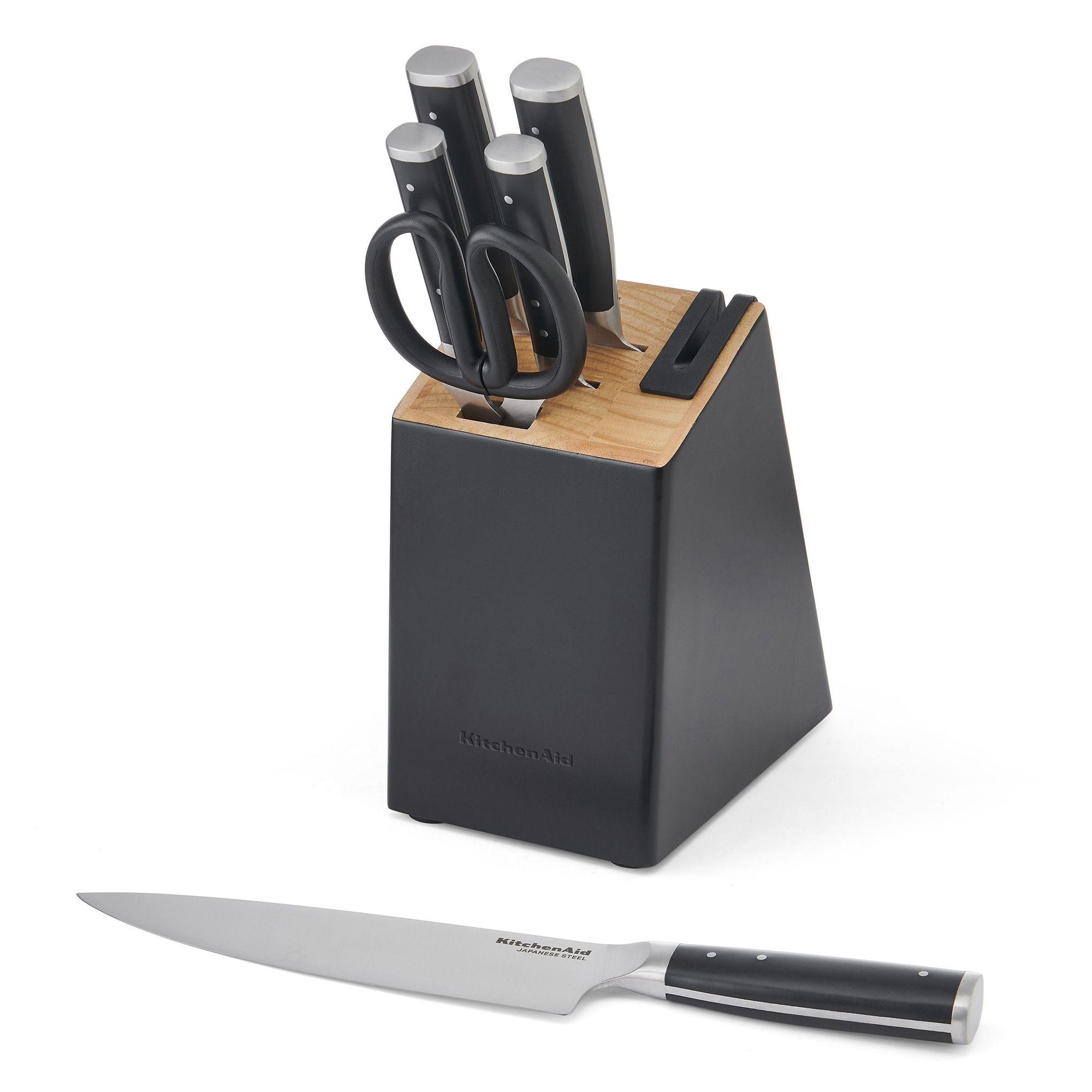 KITCHENAID® Messerblock integr. Schleifer japanischer Edelstahl 7tlg.