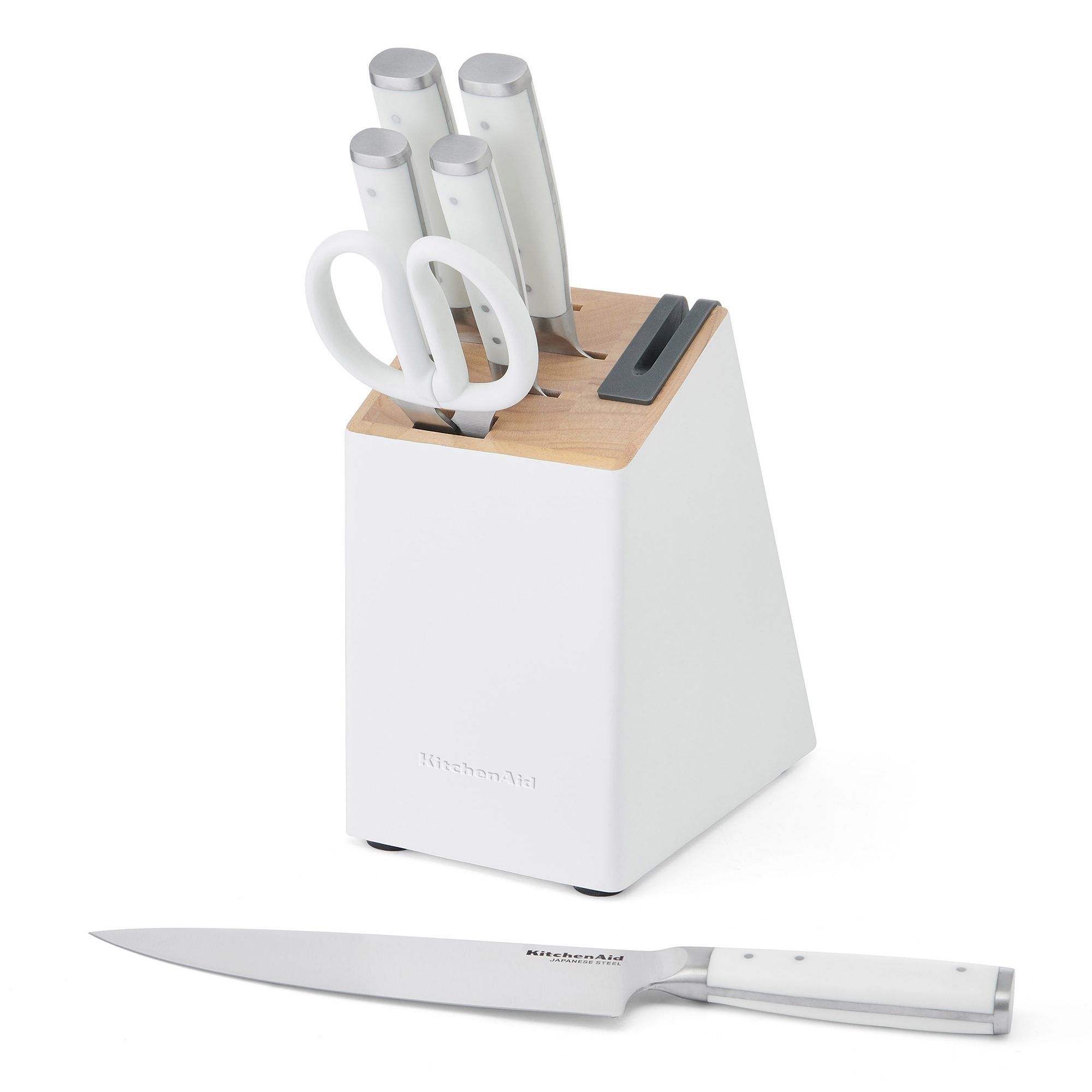 KITCHENAID® Messerblock integr. Schleifer japanischer Edelstahl 7tlg.