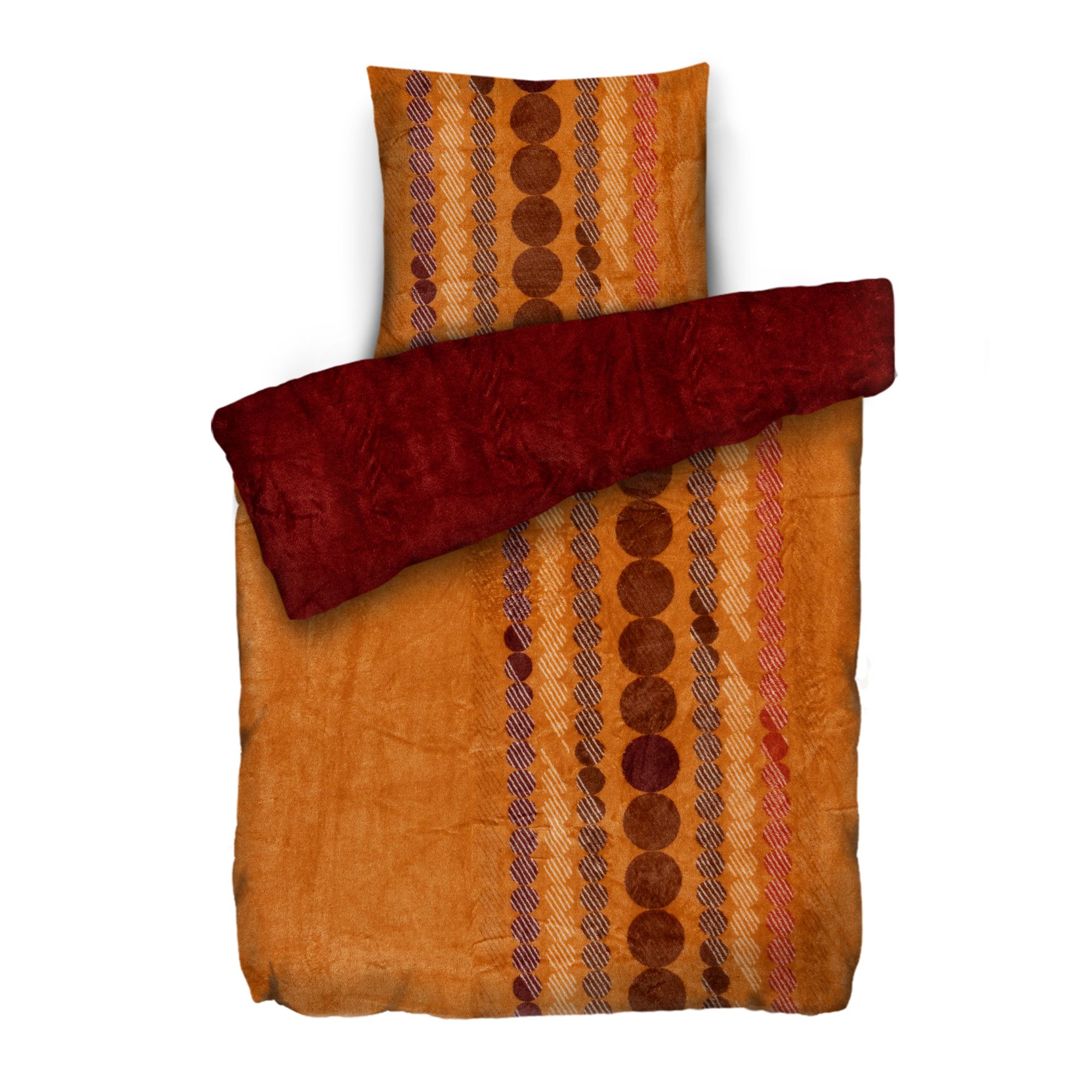 BADIZIO Classic Wendebettwäsche Punkte Mikrofaser Plüsch Doppelbett, 4tlg.